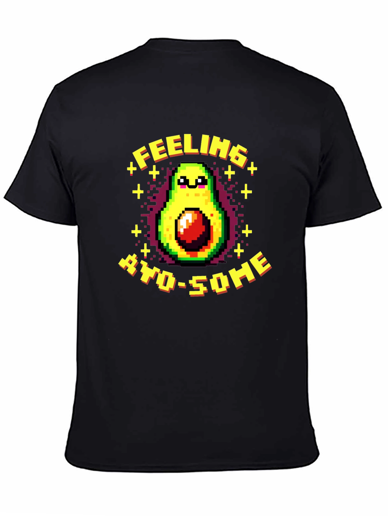 Black Feeling Avo-Some Pixelated Avocado T-Shirt view 4