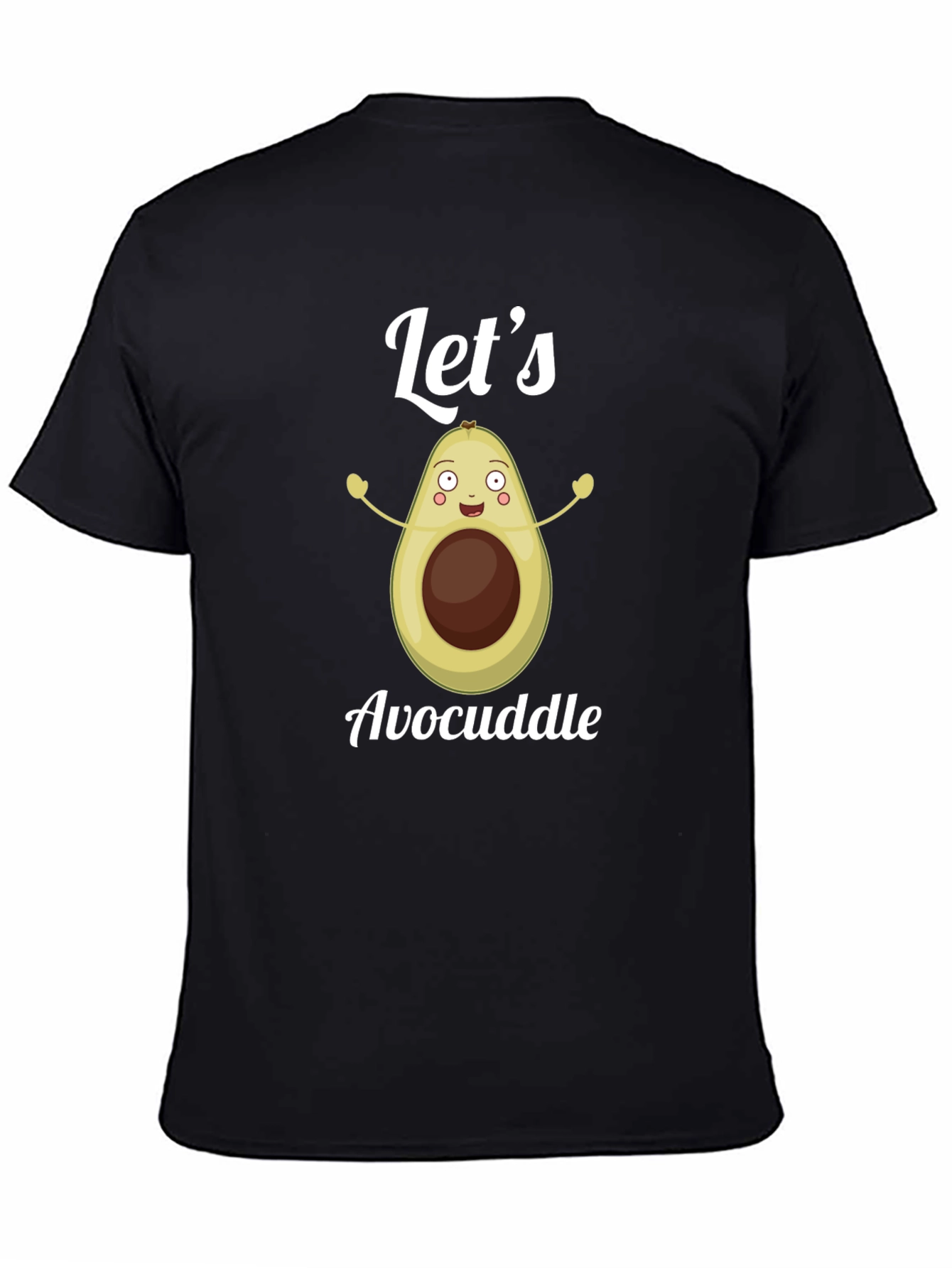 Black Avocuddle T-Shirt: Let's Cuddle Avocado Tee view 4