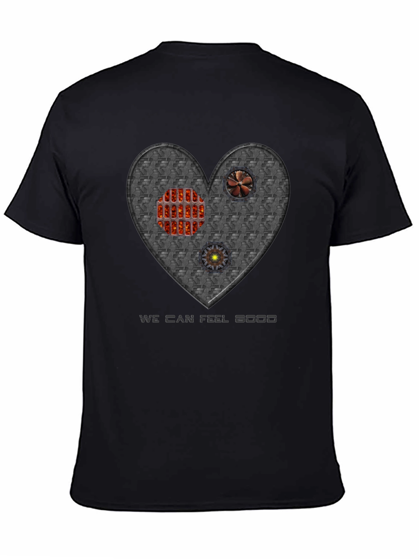 Black Steampunk Heart T-Shirt - Feel Good view 4