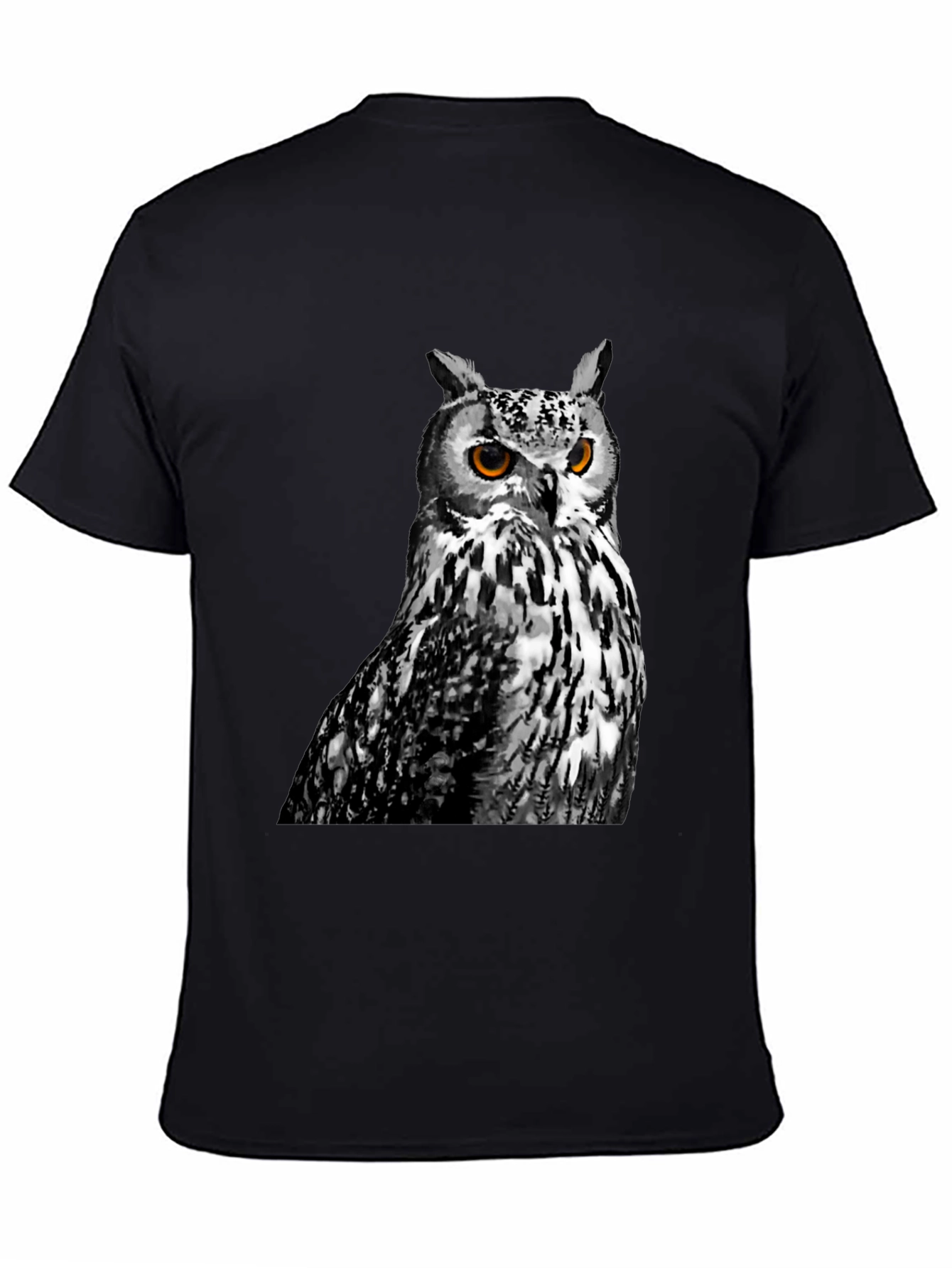 Black Owl Graphic Print Crew Neck T-Shirt view 4