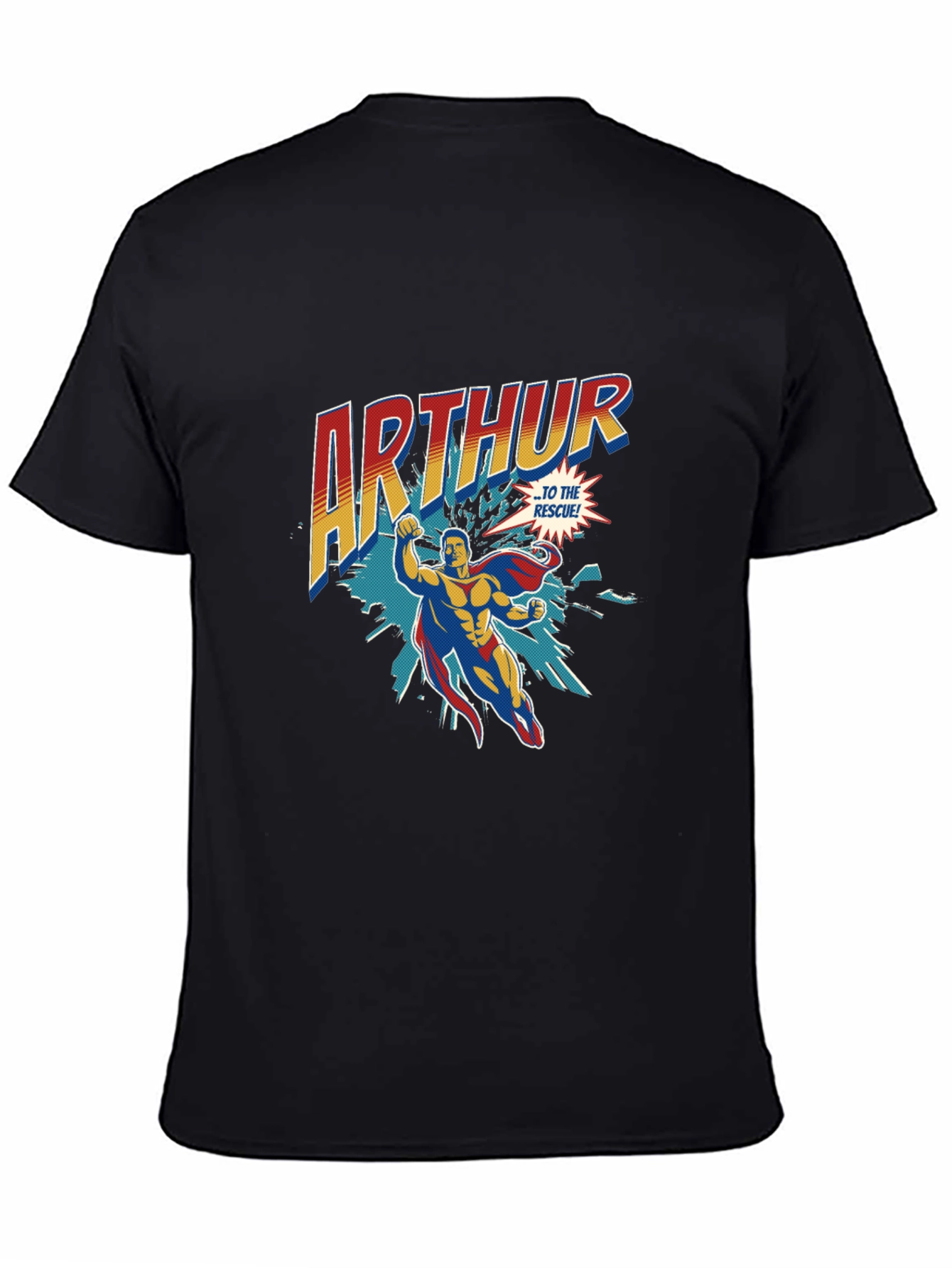 Black Arthur Superhero Graphic Tee - Bold & Stylish view 4