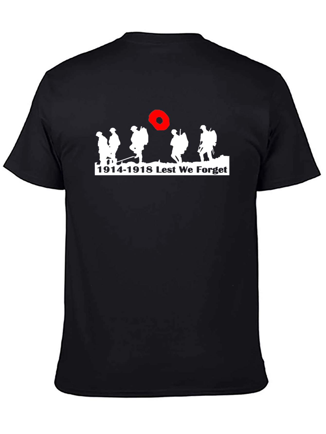 Black Lest We Forget 1914-1918 T-Shirt view 4