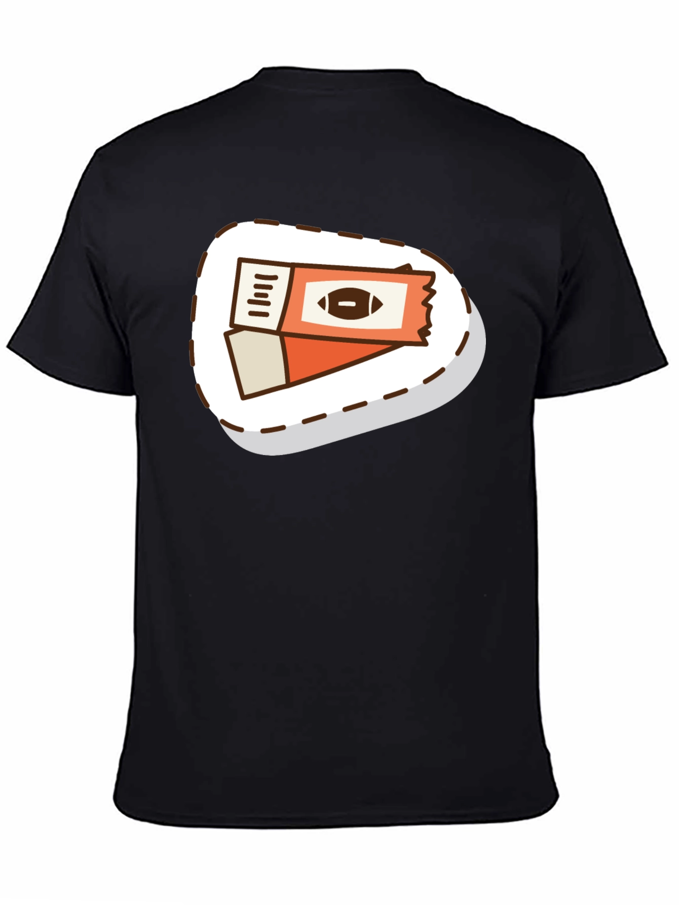 Black Football Ticket Graphic T-Shirt view 4