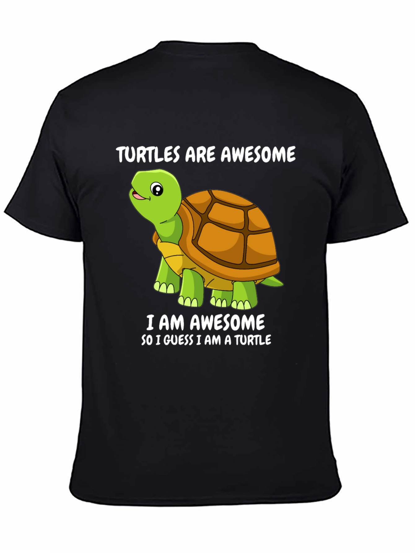 Black Awesome Turtles T-Shirt - Funny Cartoon Turtle Tee view 4