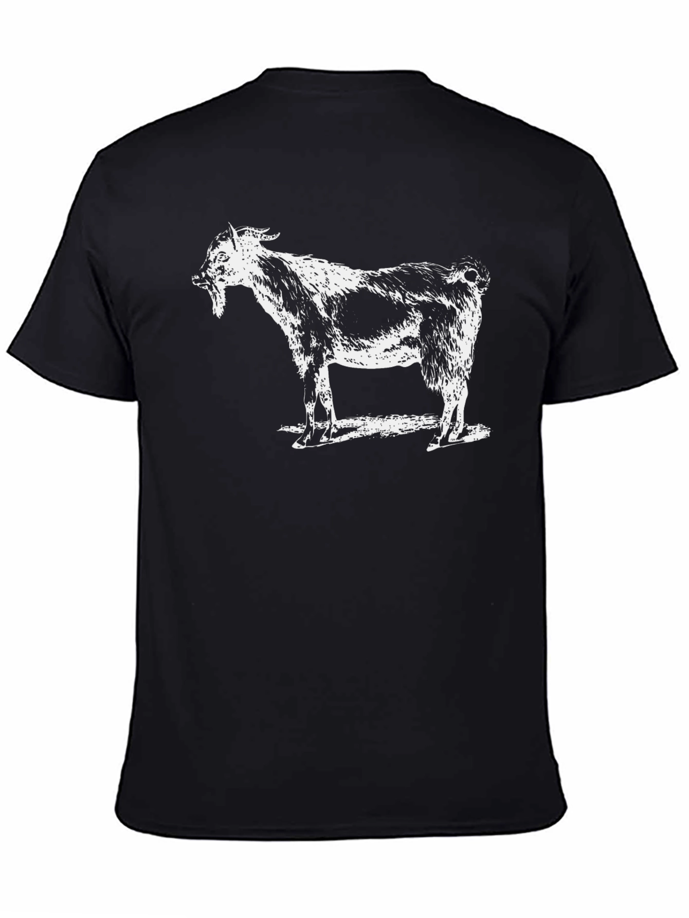 Black Goat Graphic T-Shirt - Black Crew Neck Tee view 4