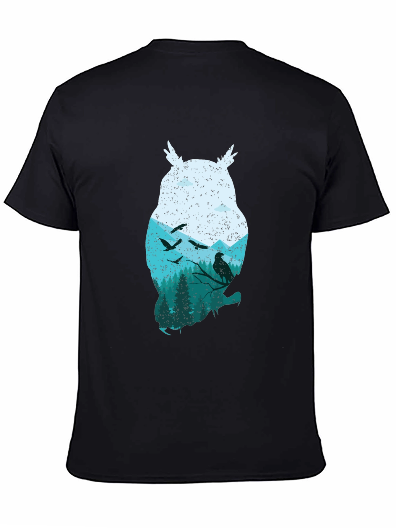 Black Owl Silhouette Graphic Tee view 4