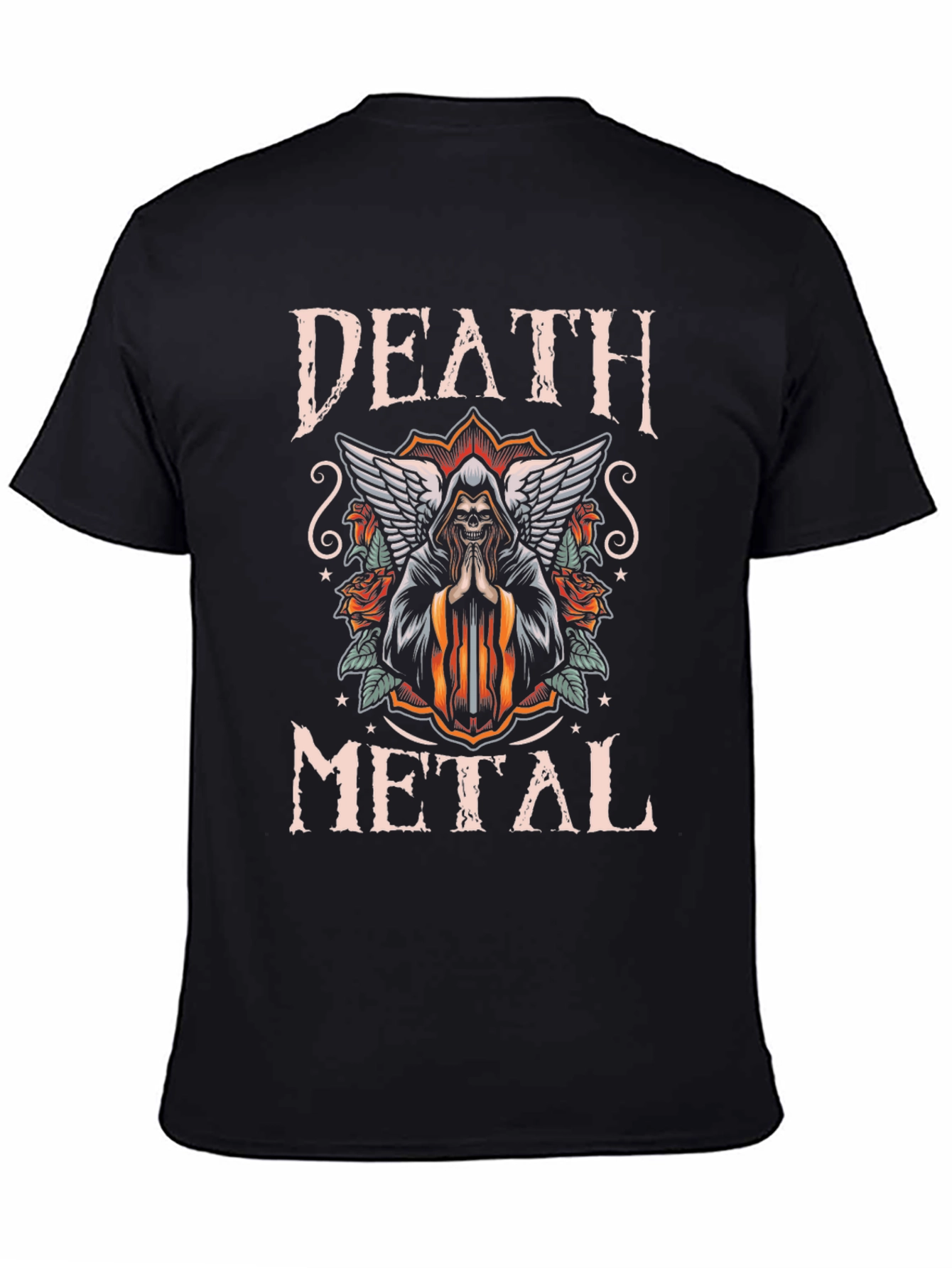 Black Death Metal Graphic T-Shirt view 4