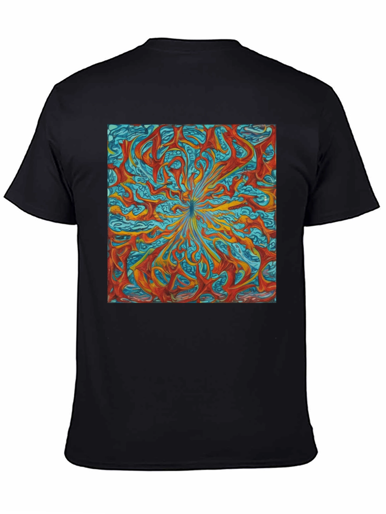 Black Abstract Art Graphic Tee - Stylish Men's T-Shirt view 4