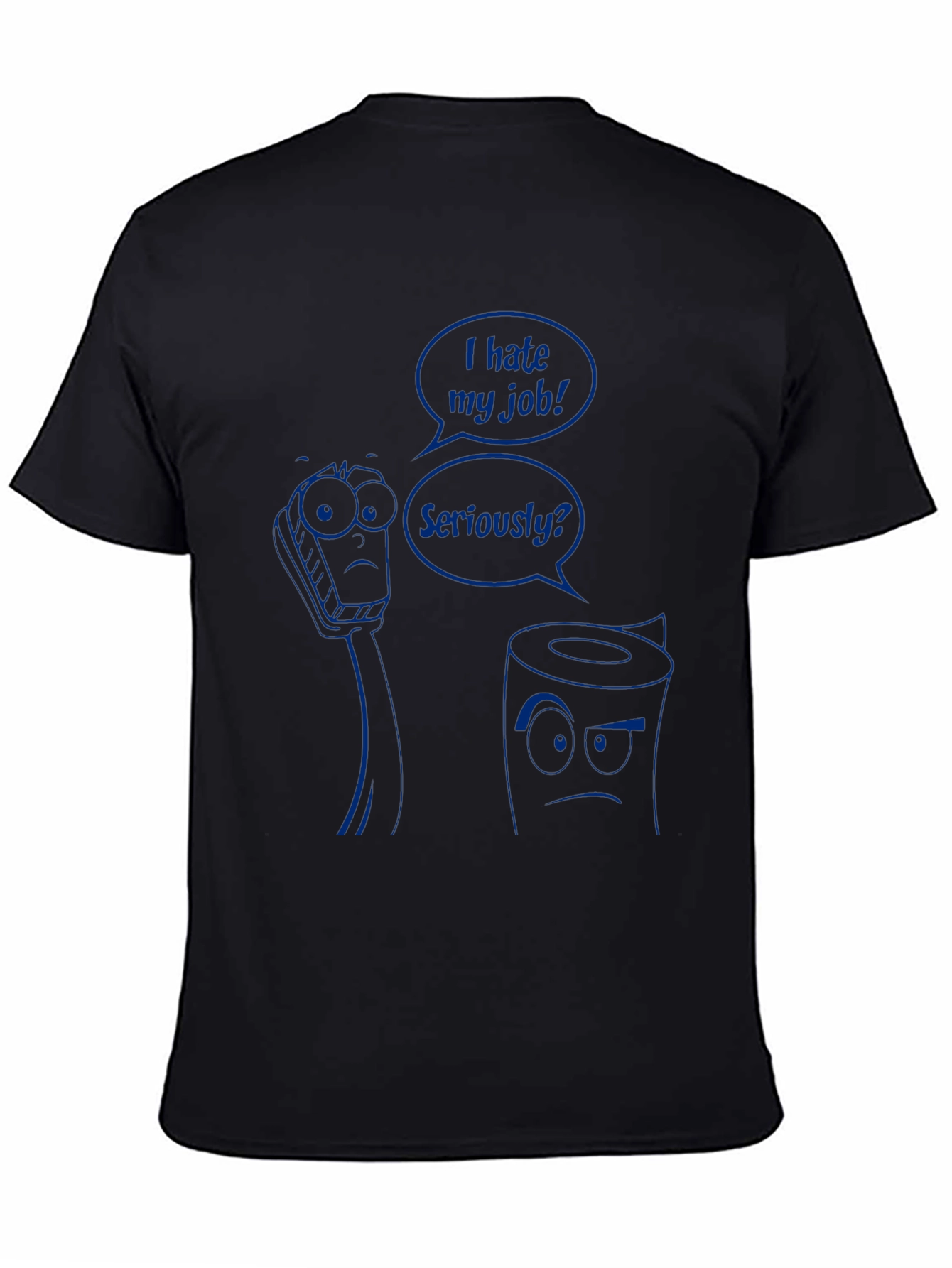 Black Funny "I Hate My Job" Graphic T-Shirt view 4