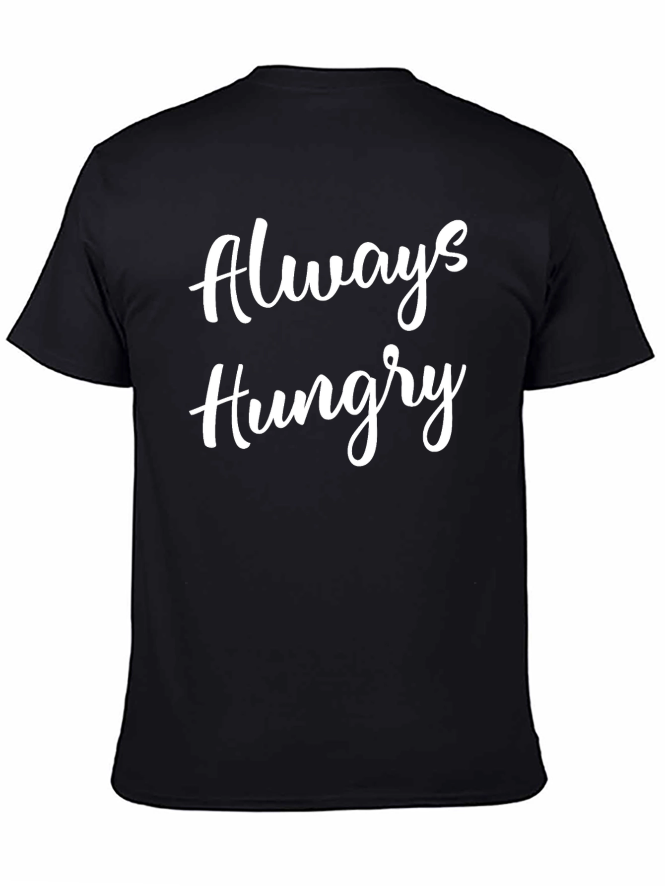Black Always Hungry Graphic Tee - Black Cotton T-Shirt view 4