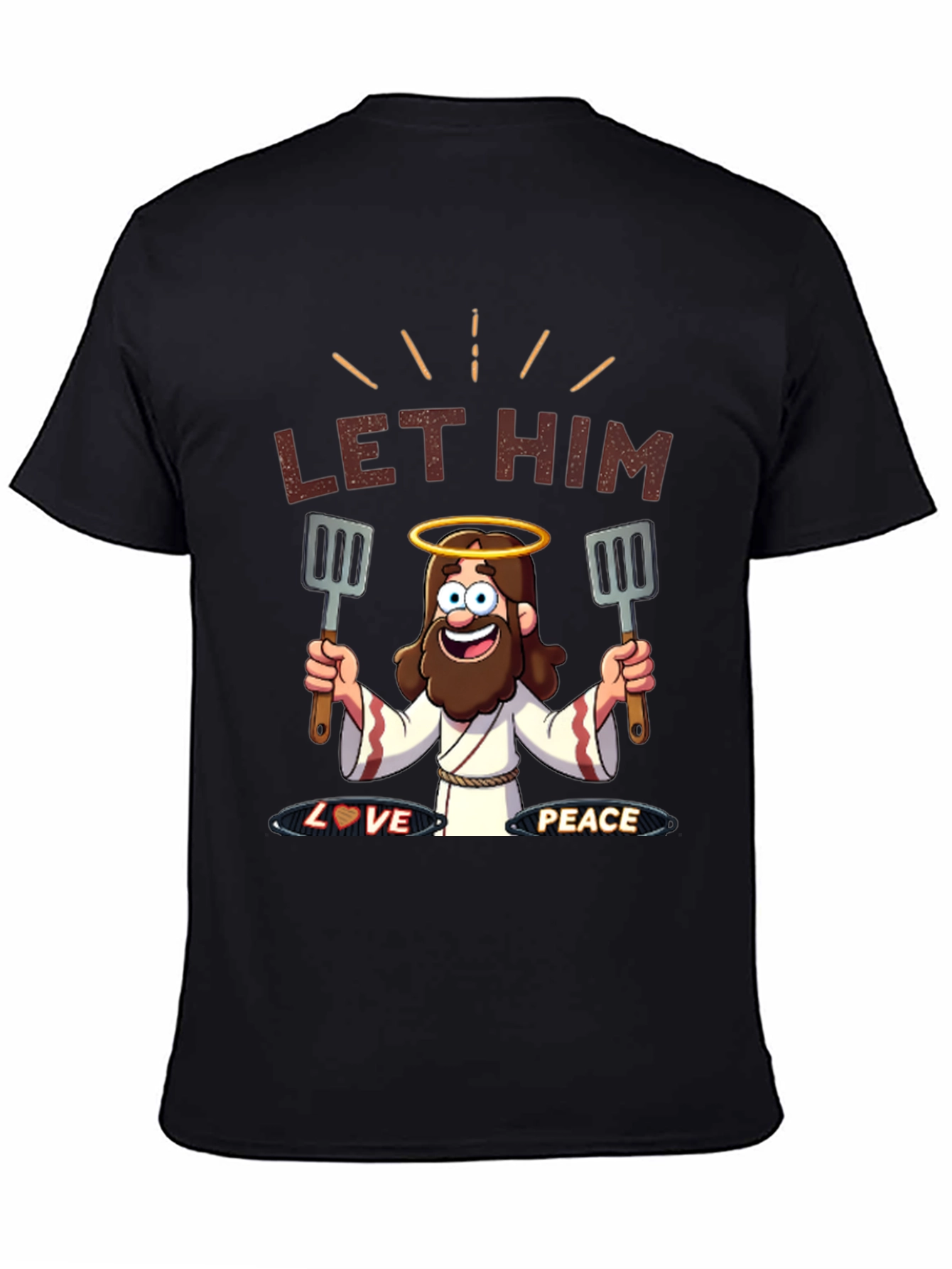 Black Let Him Cook T-Shirt - Novelty Graphic Tee view 4