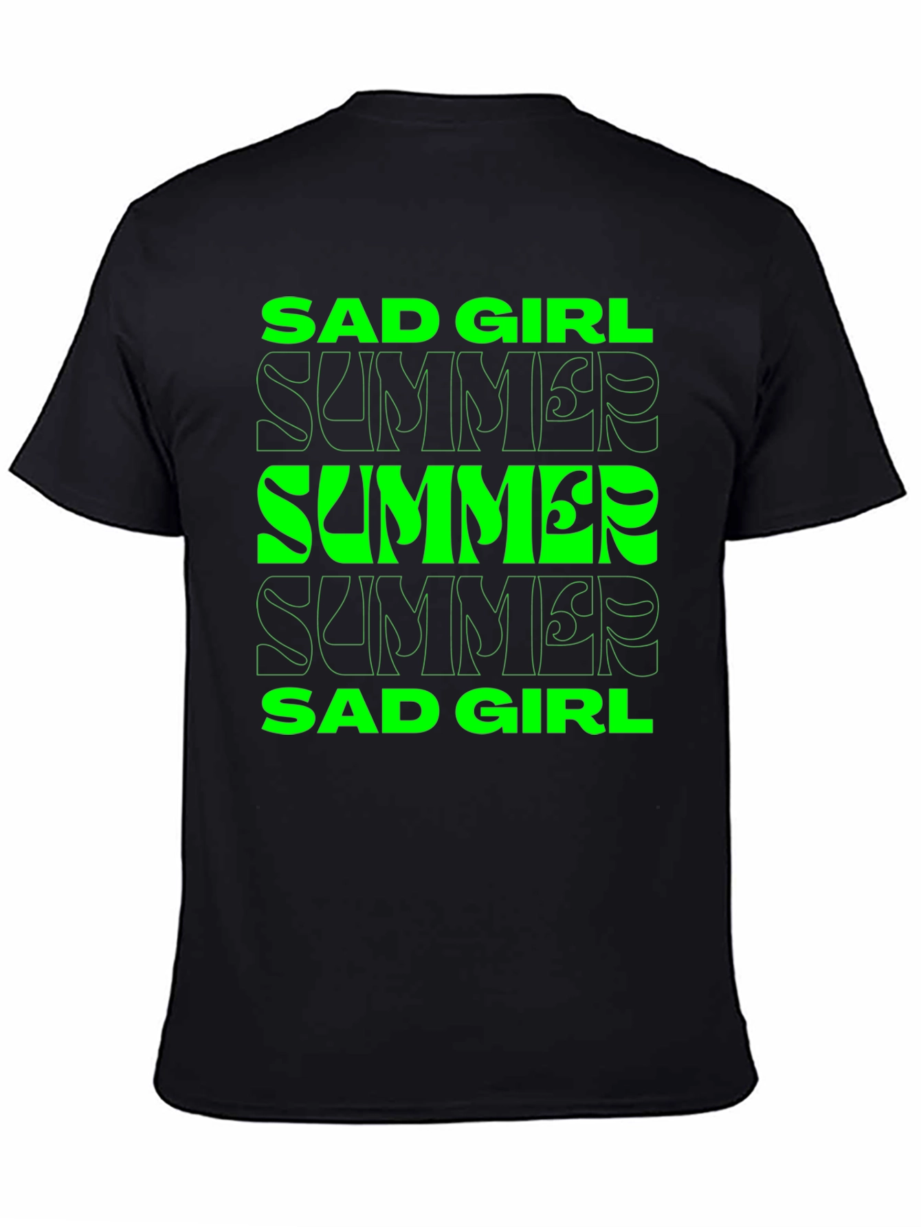 Sad Girl Summer Graphic Tee - Black - 4