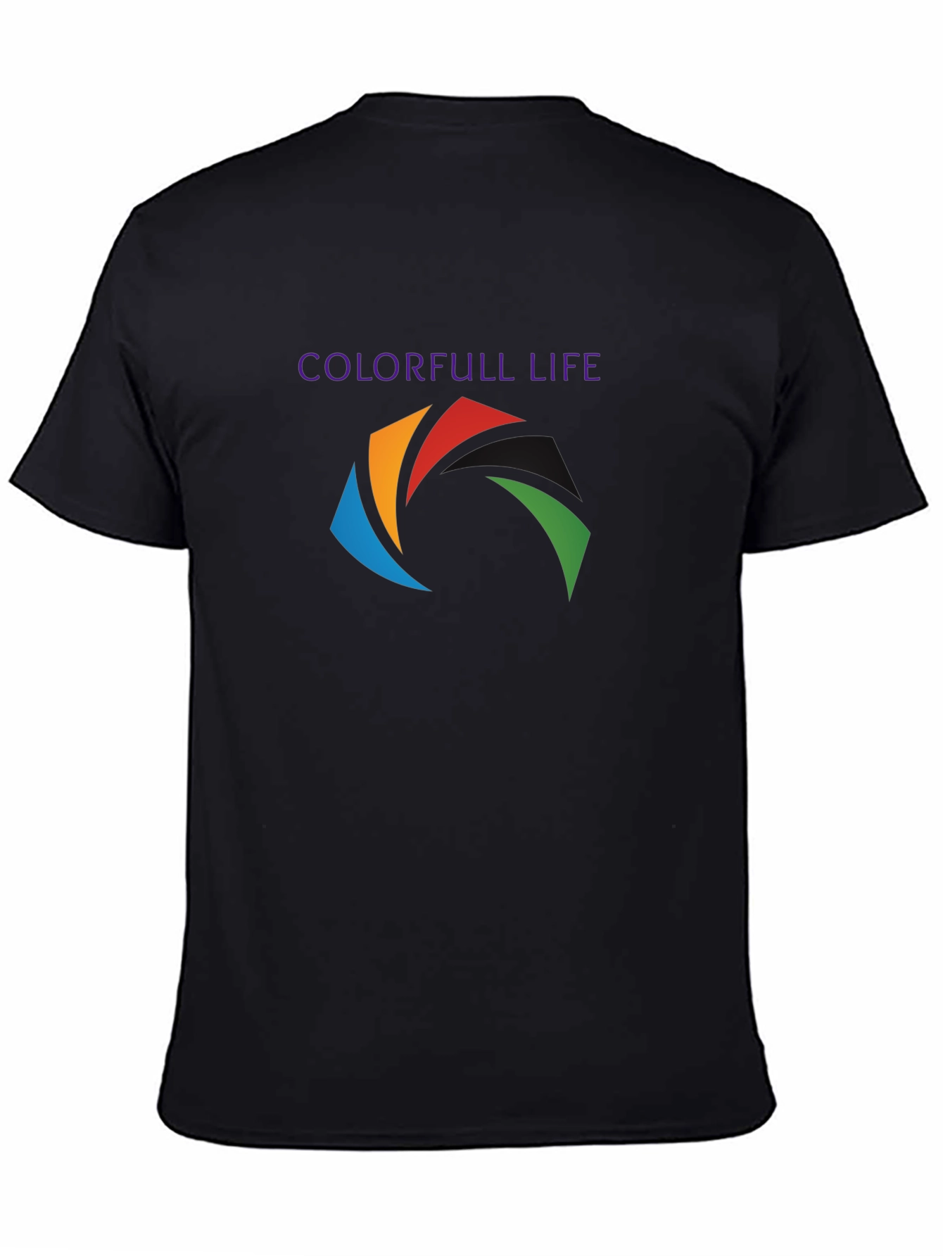Black Colorful Life Graphic T-Shirt view 4