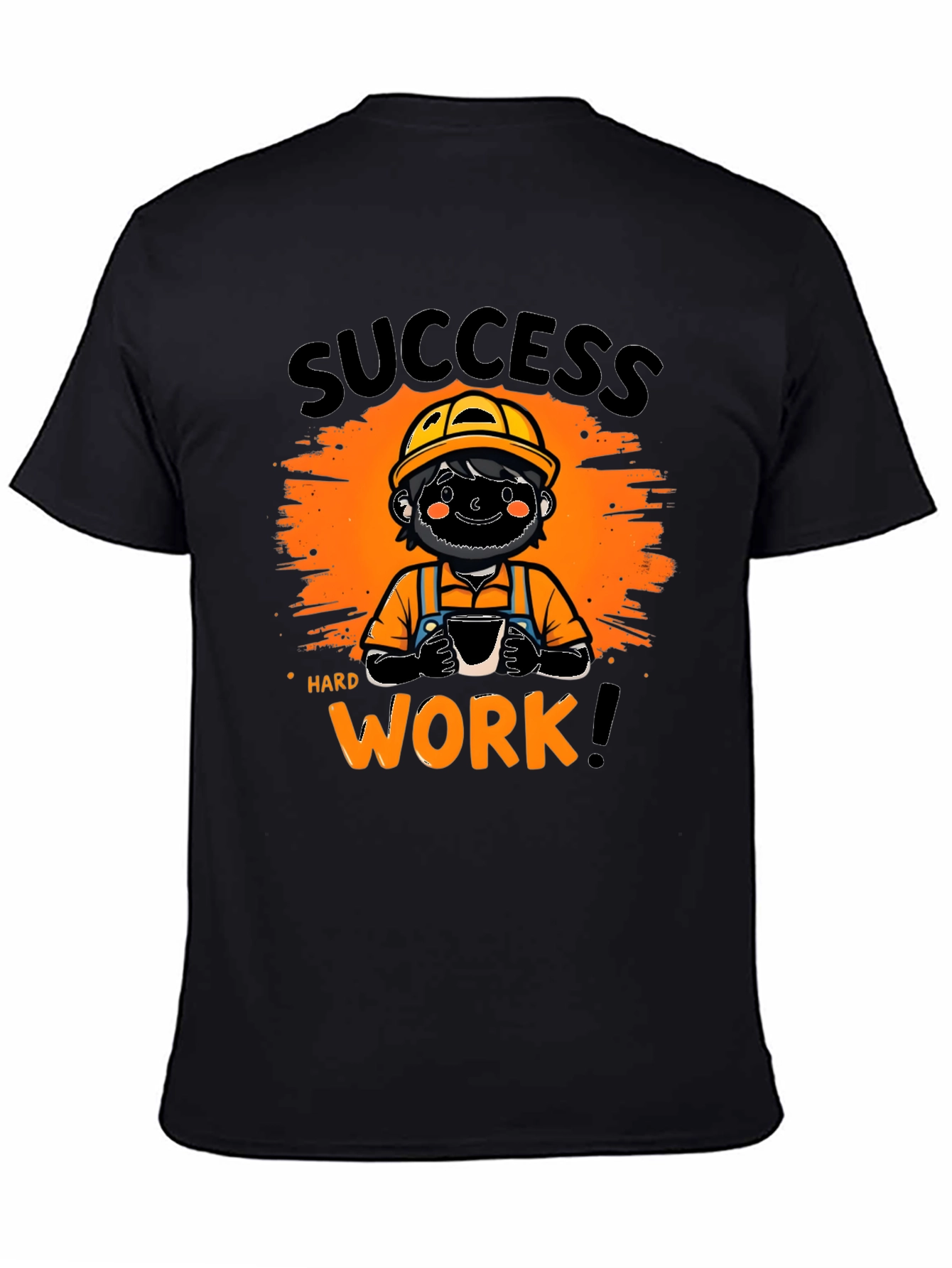 Black Success Hard Work Graphic T-Shirt view 4