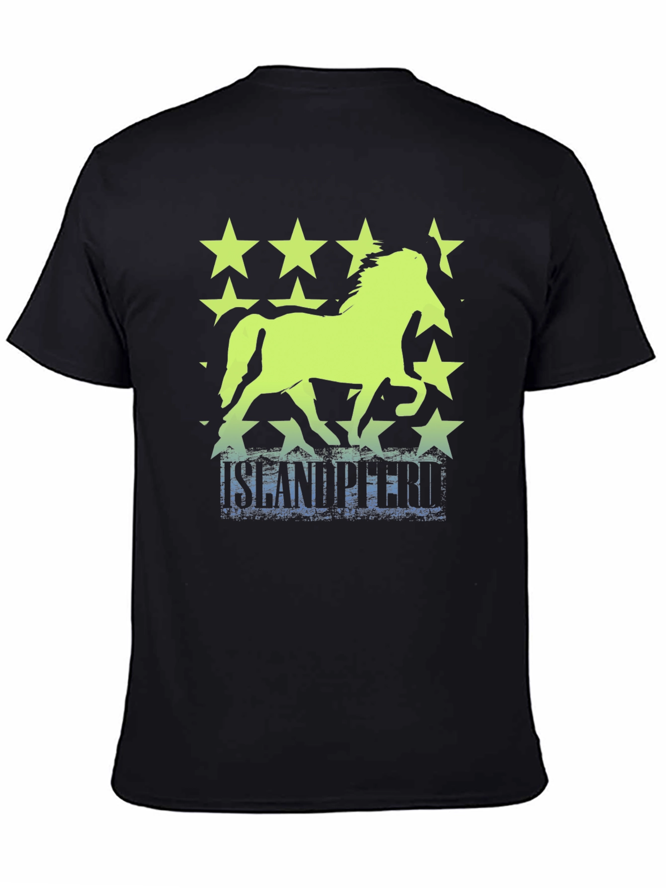 Black Icelandic Horse Stars T-Shirt view 4