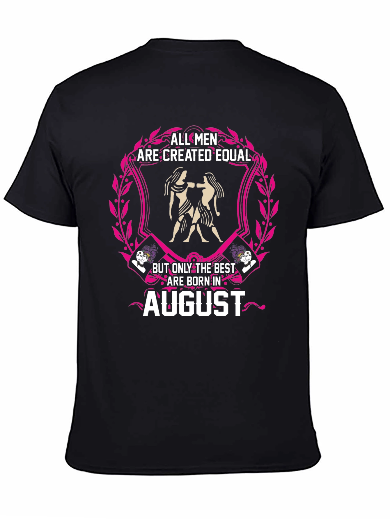 Black August Birthday Gemini Men's Graphic Tee view 4