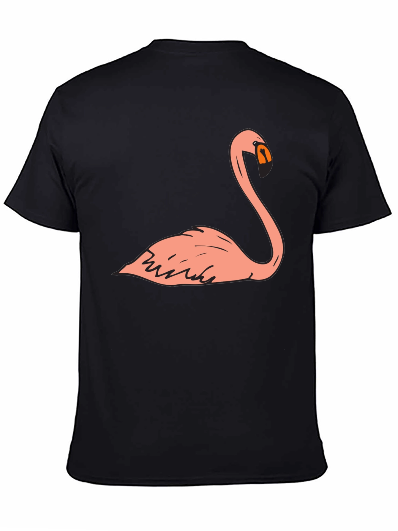 Black Flamingo Graphic Tee - Casual Black T-Shirt view 4