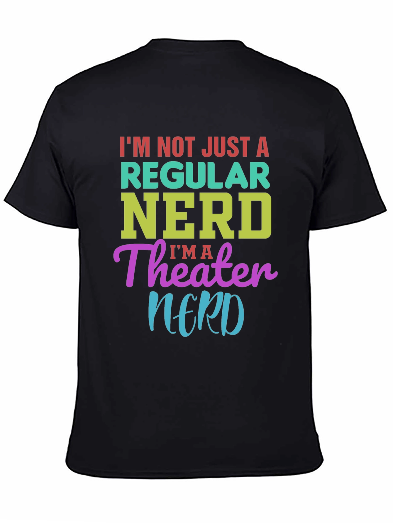 Black Theater Nerd Graphic T-Shirt - Black Cotton Tee view 4
