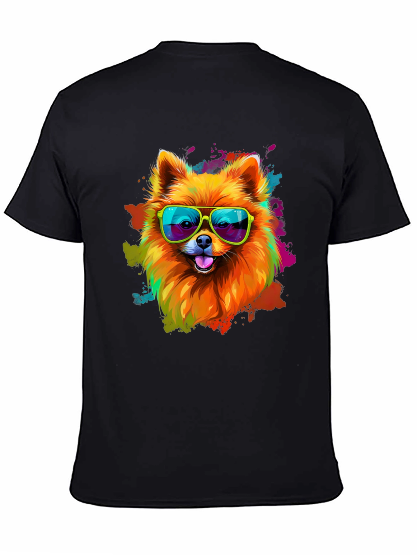 Black Cool Dog Graphic Tee - Funky Pet Lover T-Shirt view 4
