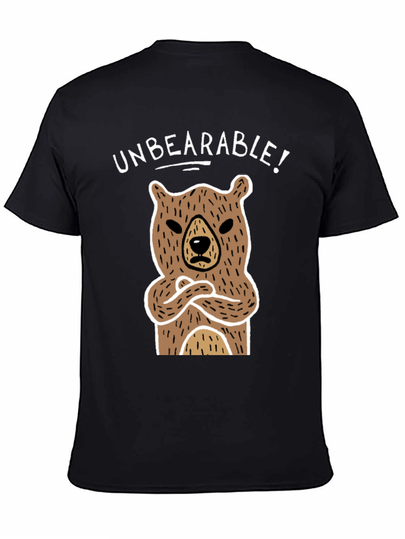 Black Unbearable Bear Graphic T-Shirt view 4