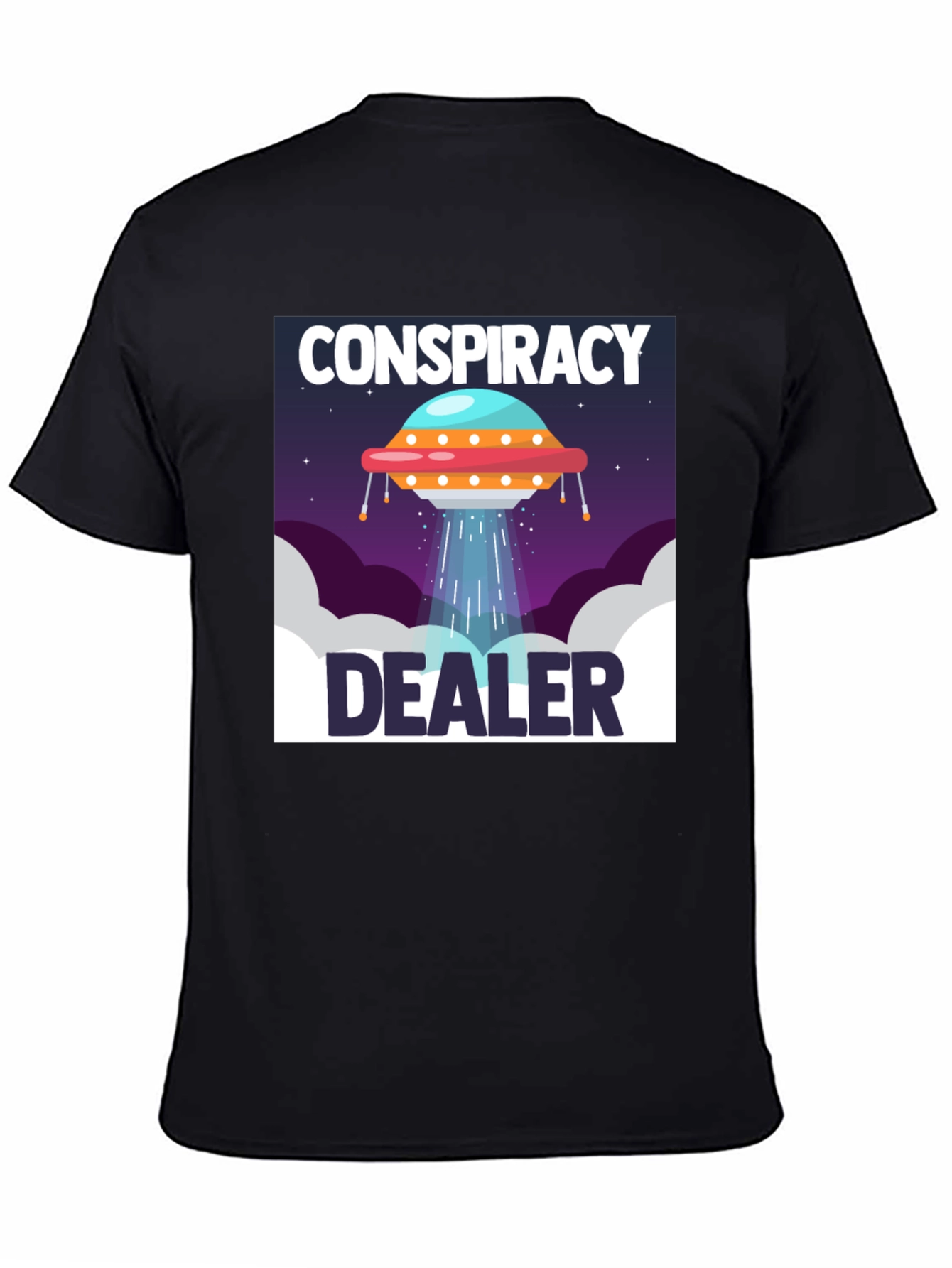Black Conspiracy Dealer UFO T-Shirt view 4