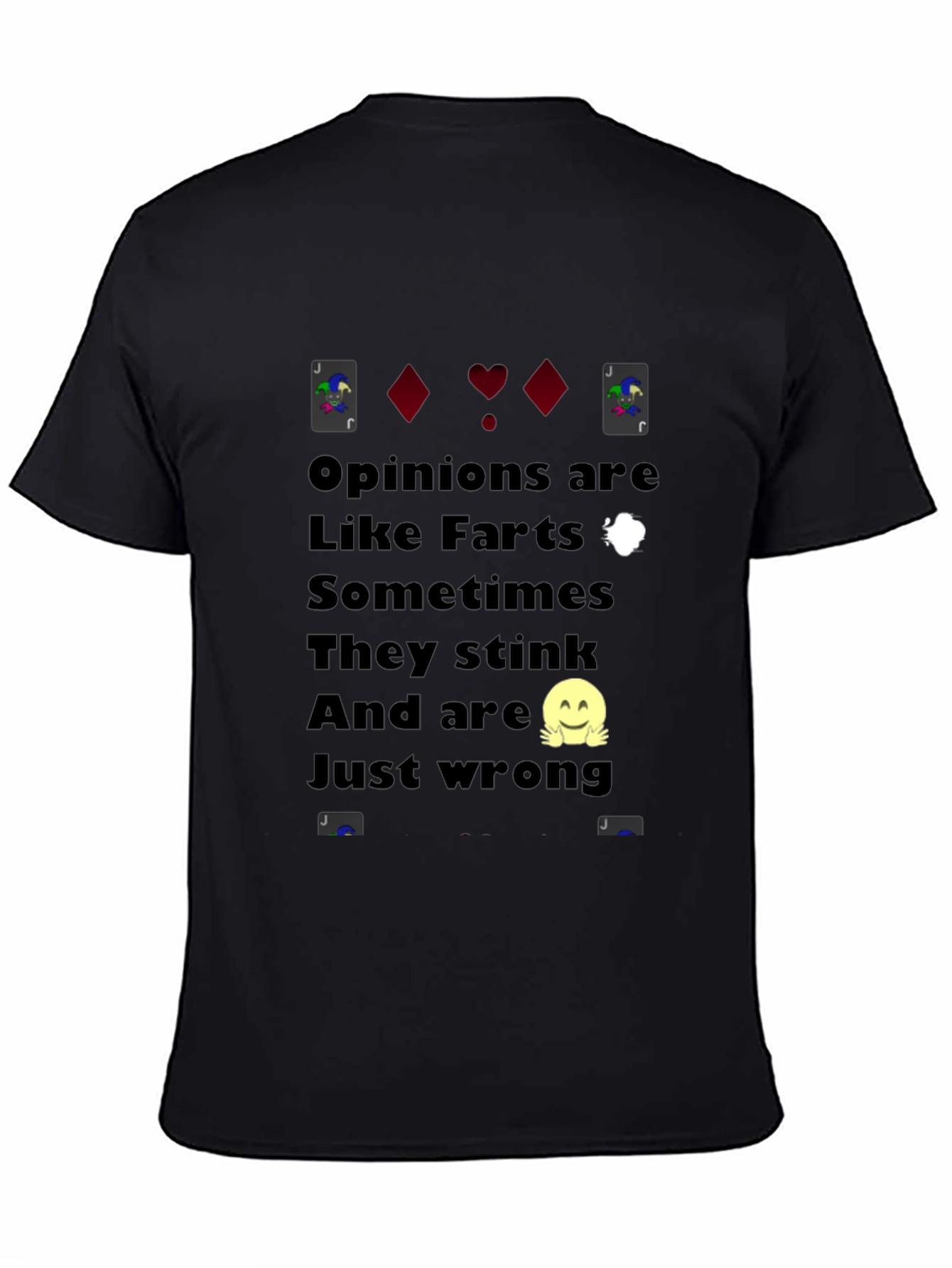 Black Funny Opinion T-Shirt - Like Farts view 4