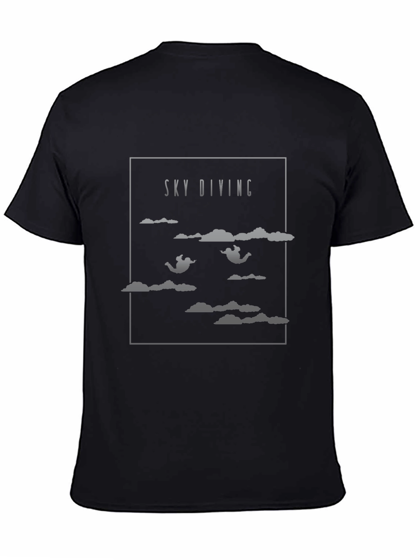 Black Skydiving Graphic Tee - Adventure Seeker T-Shirt view 4