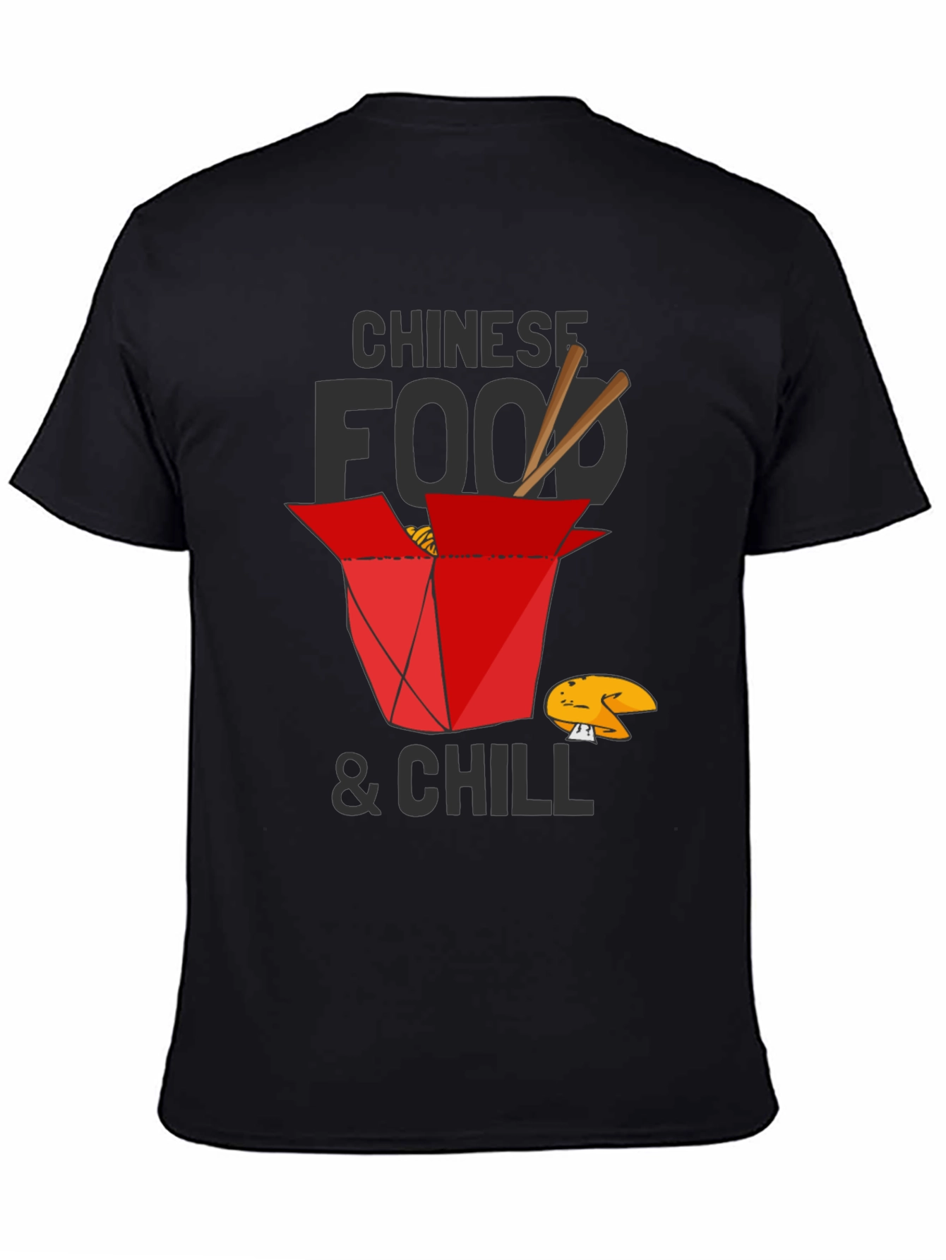 Black Chinese Food and Chill Graphic T-Shirt view 4