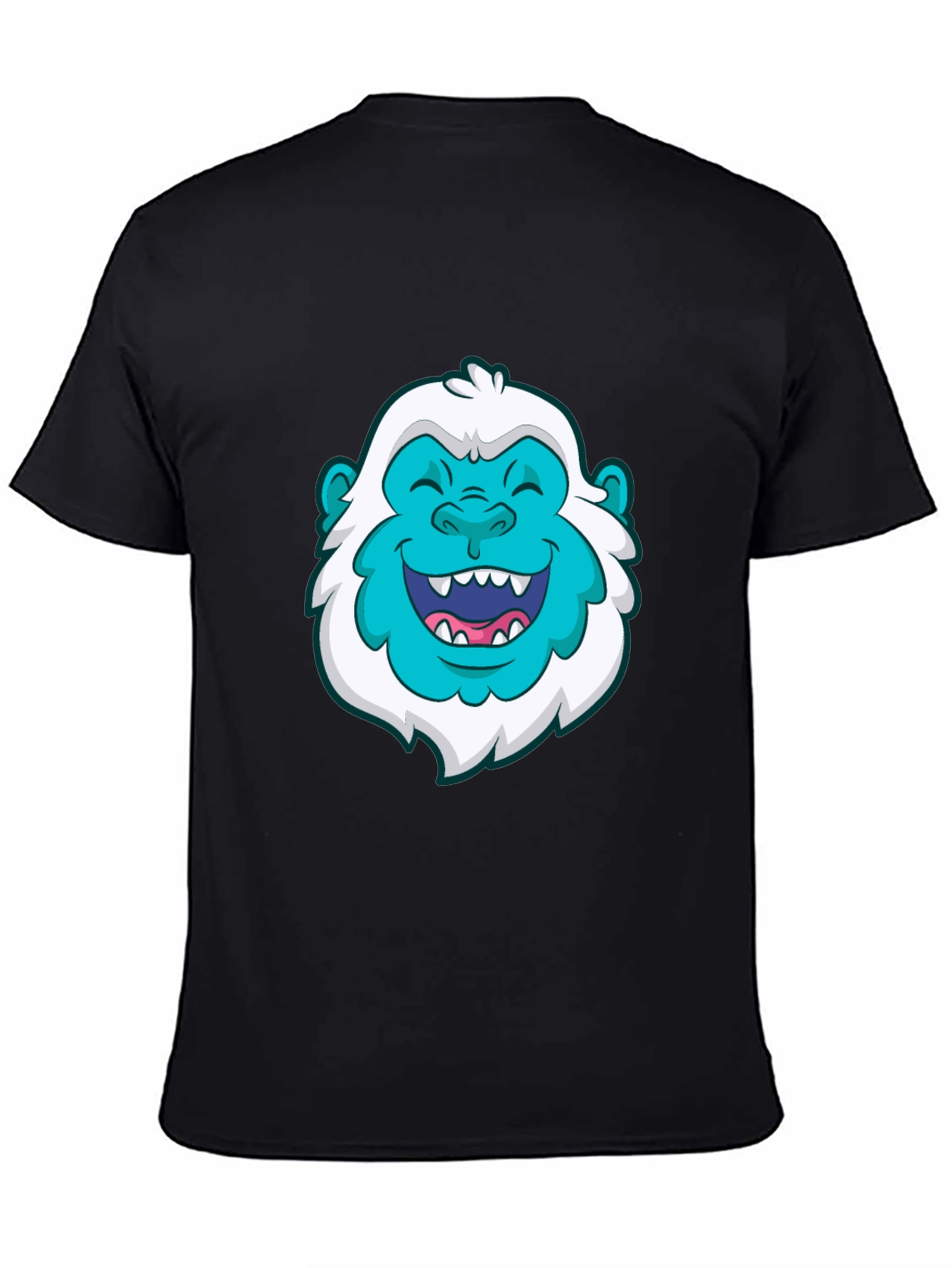 Black Fun Bigfoot Graphic Tee - Black Cotton T-Shirt view 4