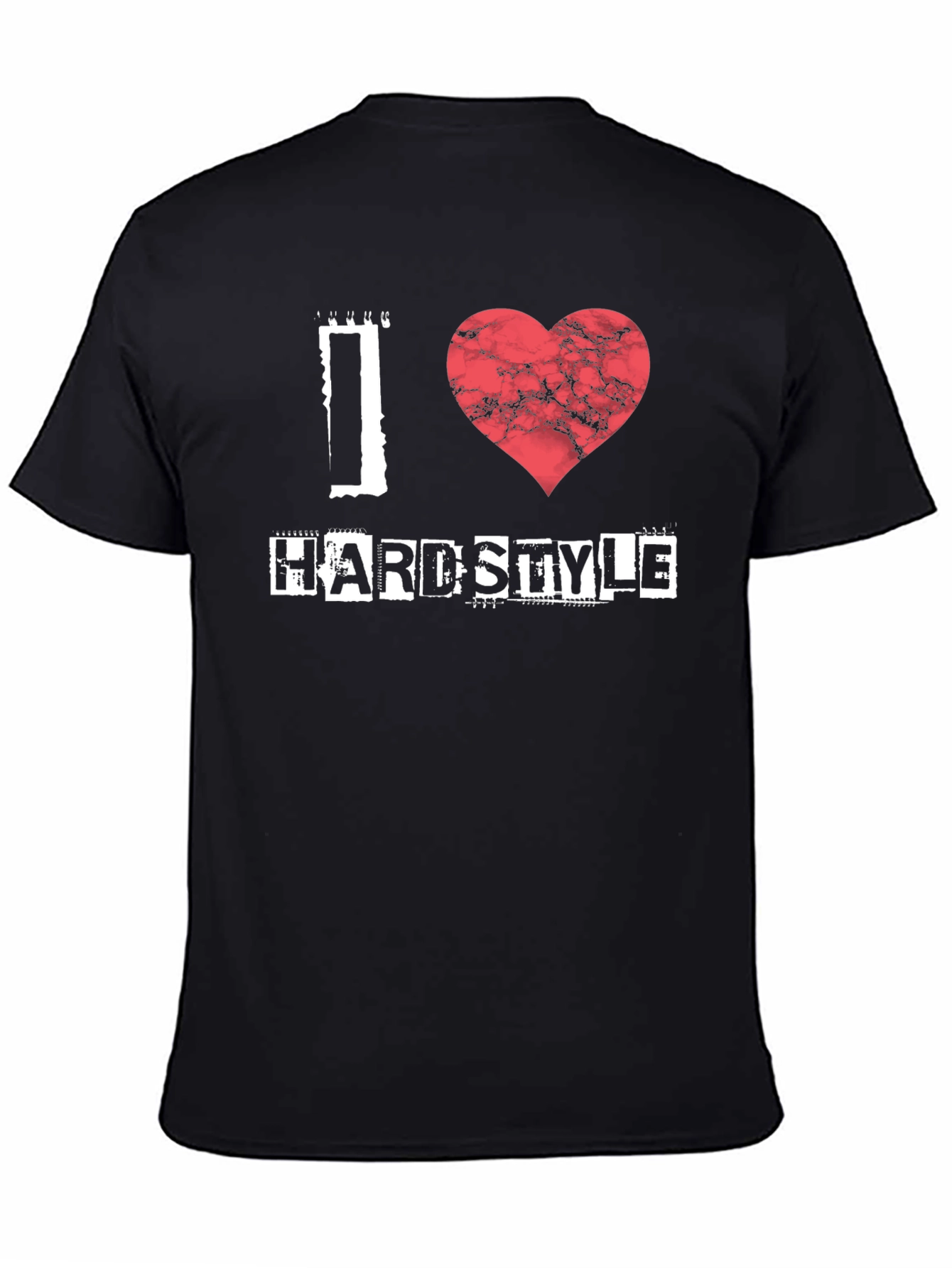 Black I Heart Hardstyle Black T-Shirt view 4