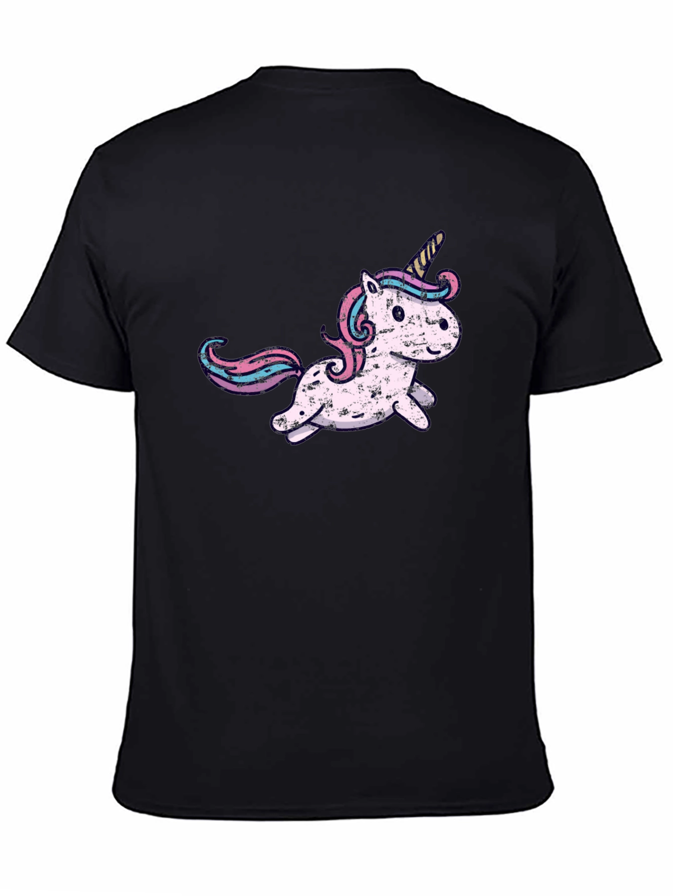 Black Unicorn Graphic Tee - Men's Black T-Shirt view 4
