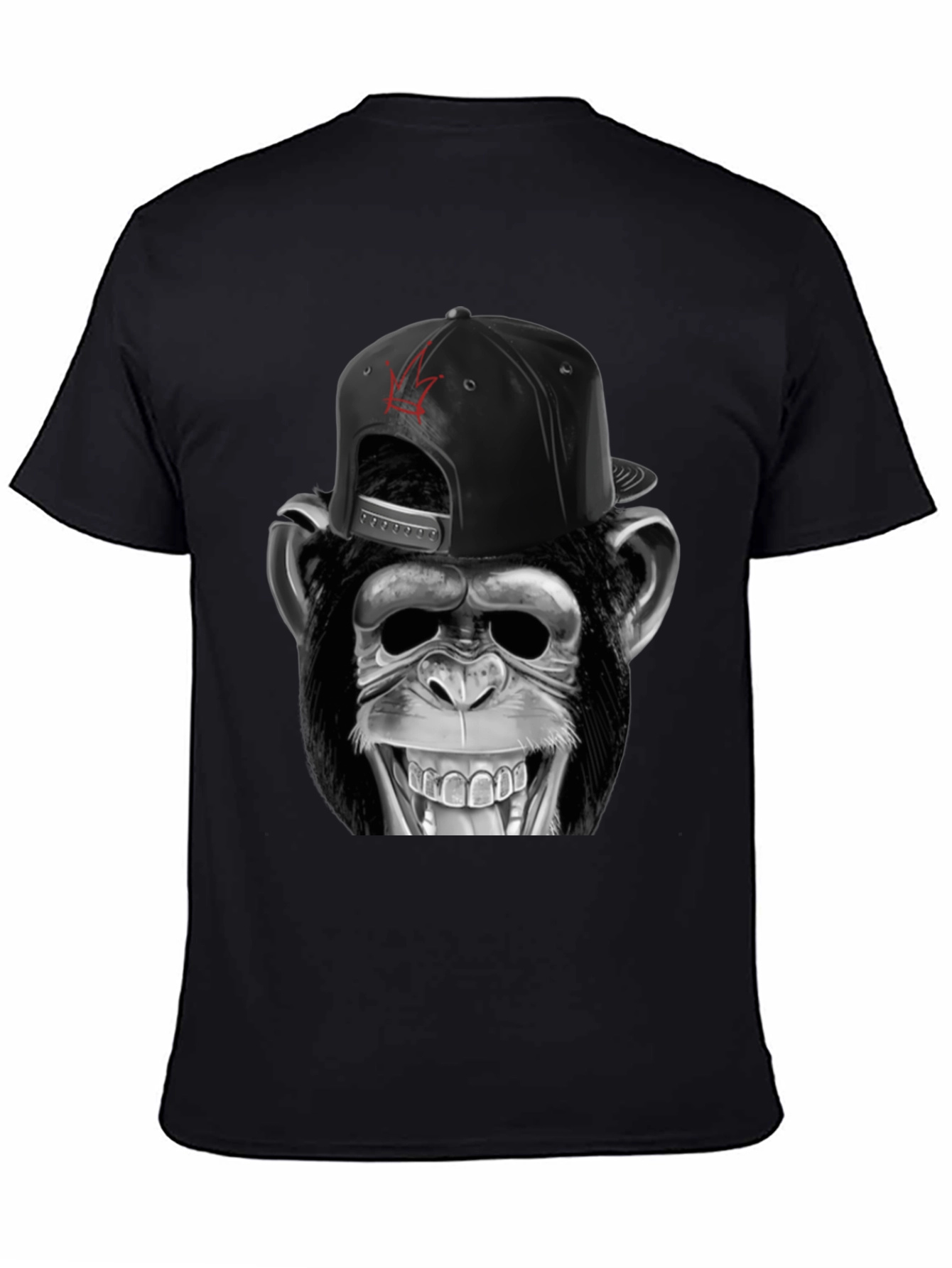 Black Monkey T-Shirt - Funny Animal Tee view 4
