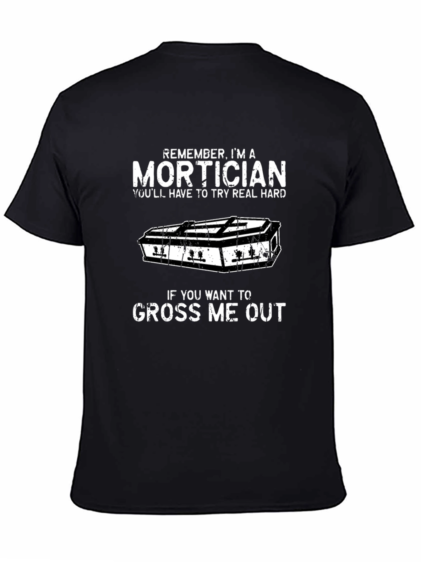 Black Mortician T-Shirt - Funny Funeral Humor view 4