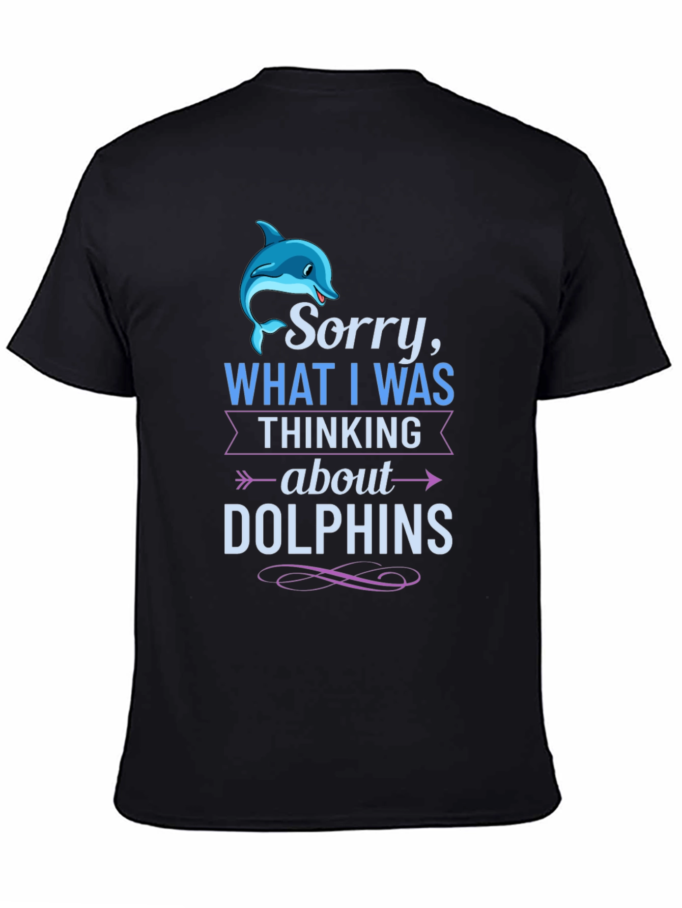 Black Dolphin Mind T-Shirt Funny Ocean Lover Tee view 4