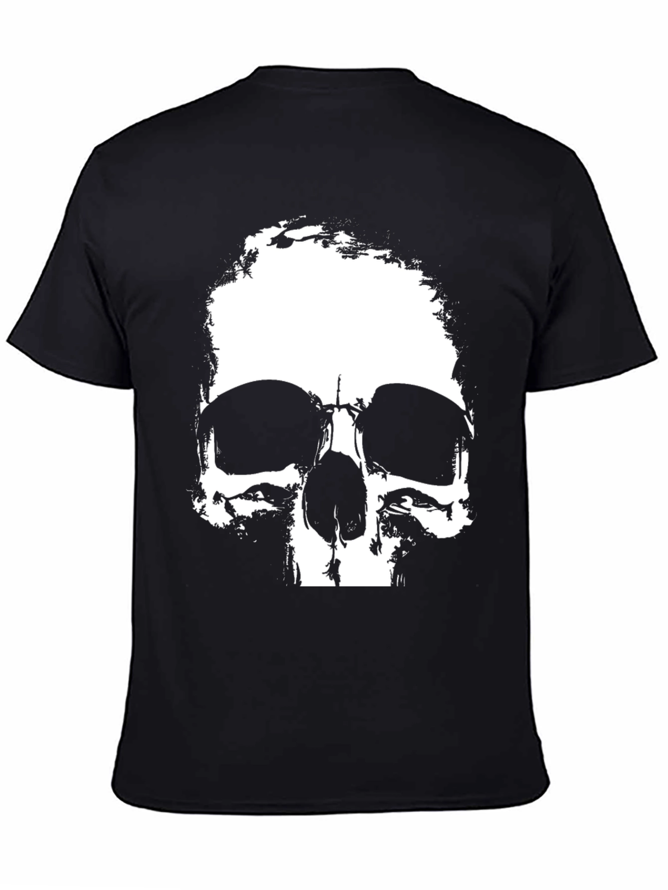 Black Skull Graphic Print Black T-Shirt view 4