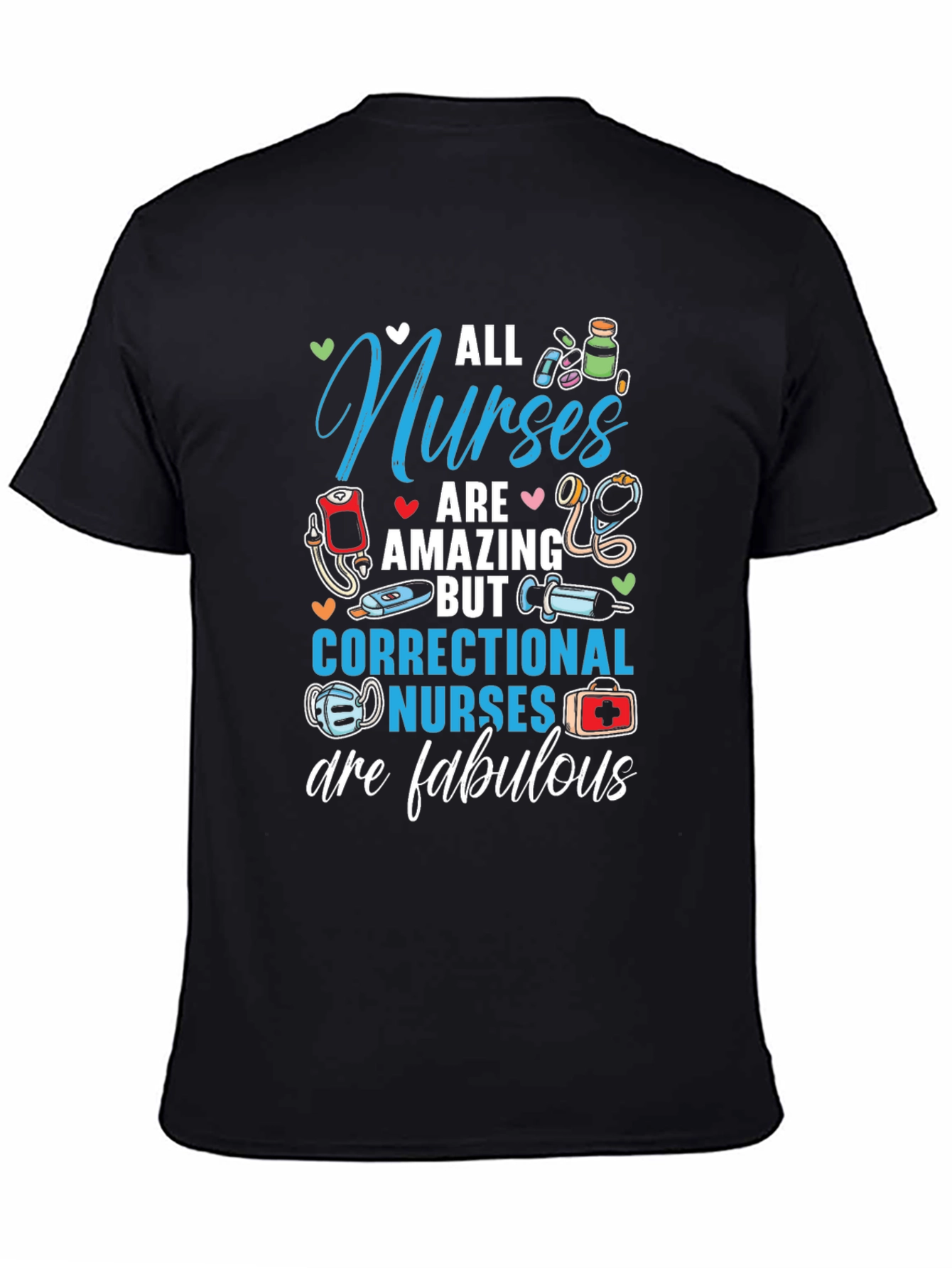 Black Correctional Nurse Fabulous T-Shirt view 4