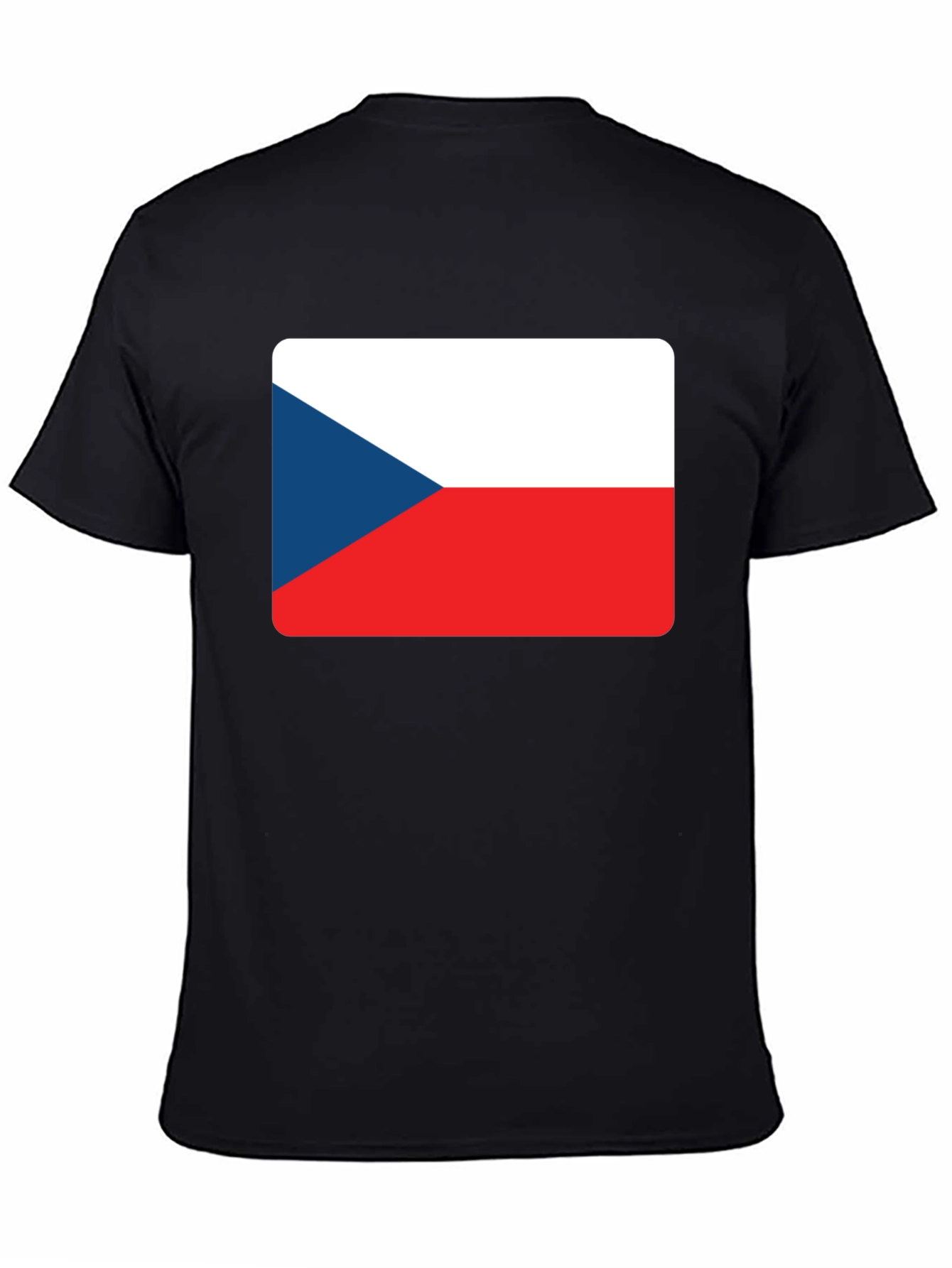 Black Czech Republic Flag T-Shirt view 4
