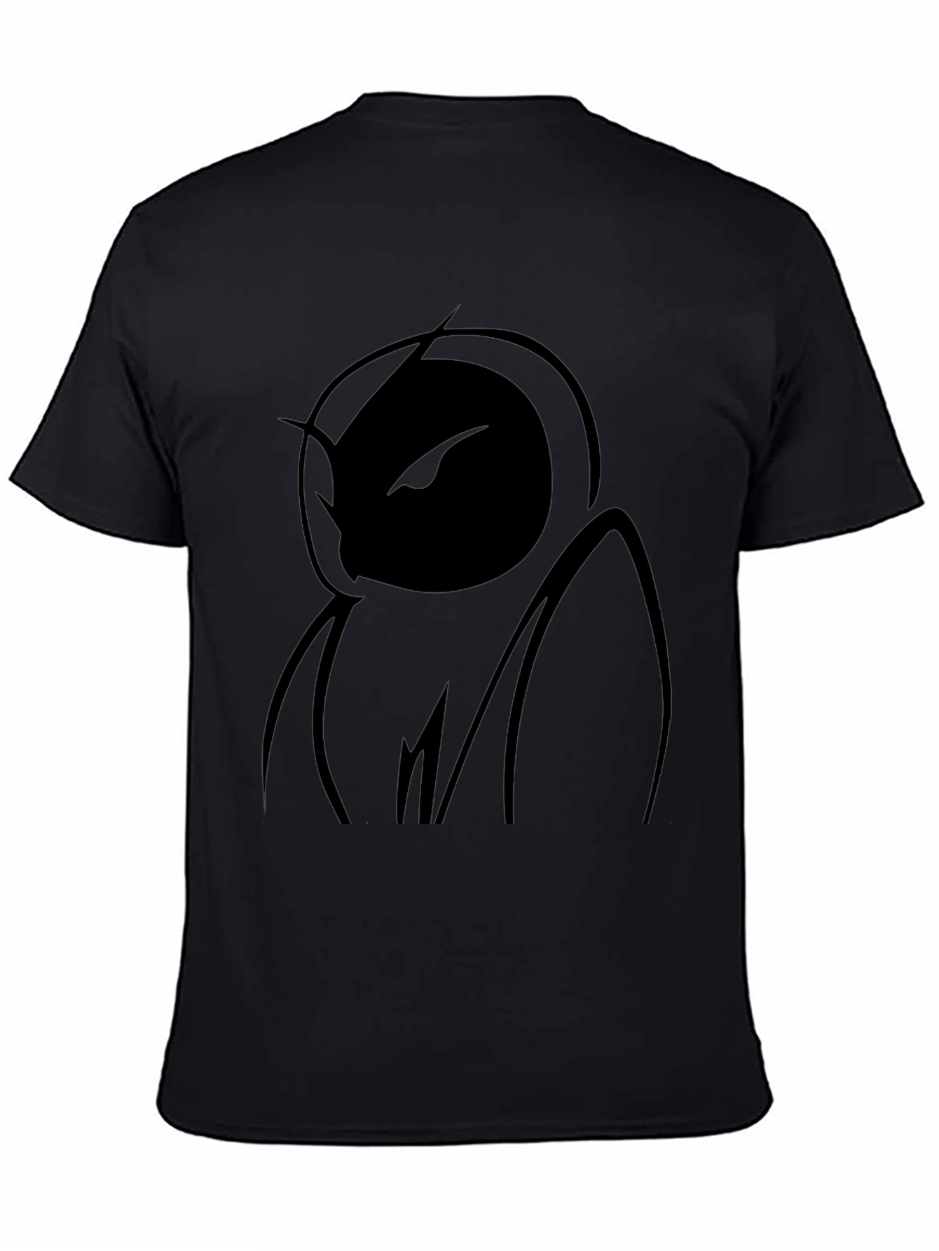 Black Abstract Figure Black T-Shirt view 4