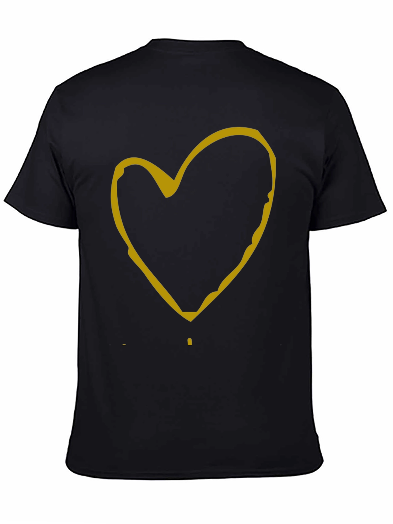 Black Heart Graphic Tee - Casual Black T-Shirt view 4