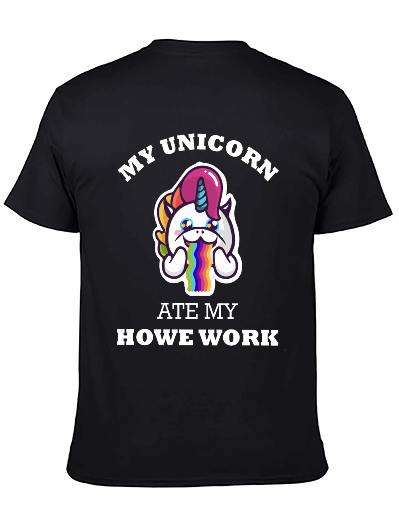 Black My Unicorn Ate My Homework T-Shirt view 4