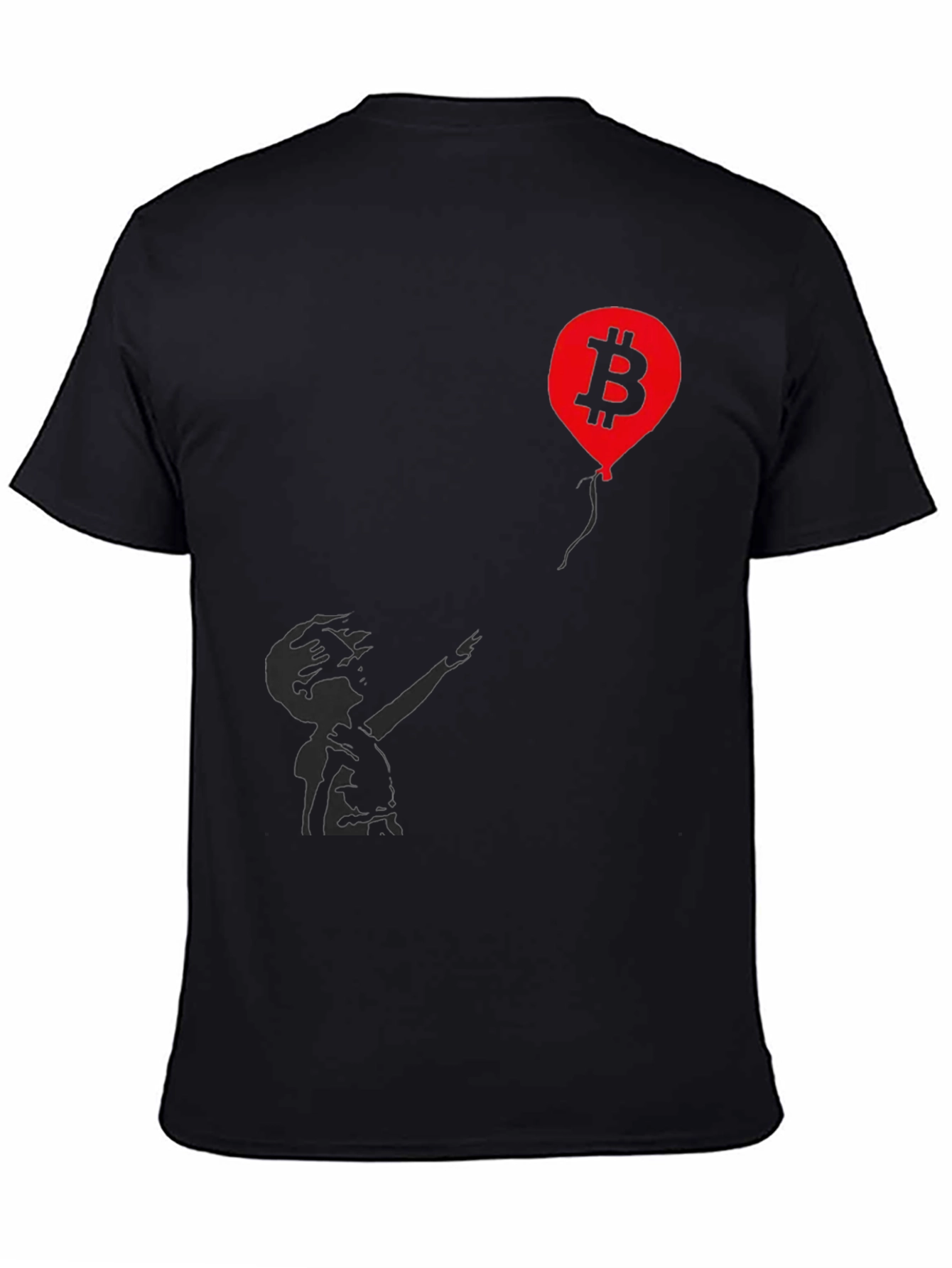 Black Bitcoin Balloon Graphic Tee - Crypto T-Shirt view 4