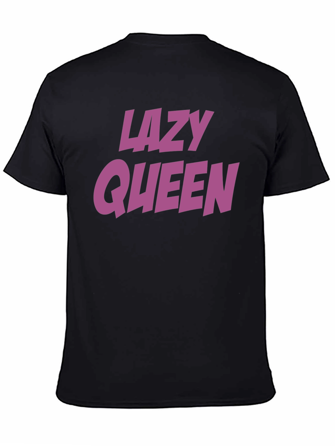 Black Lazy Queen Graphic T-Shirt - Casual Cotton Tee view 4