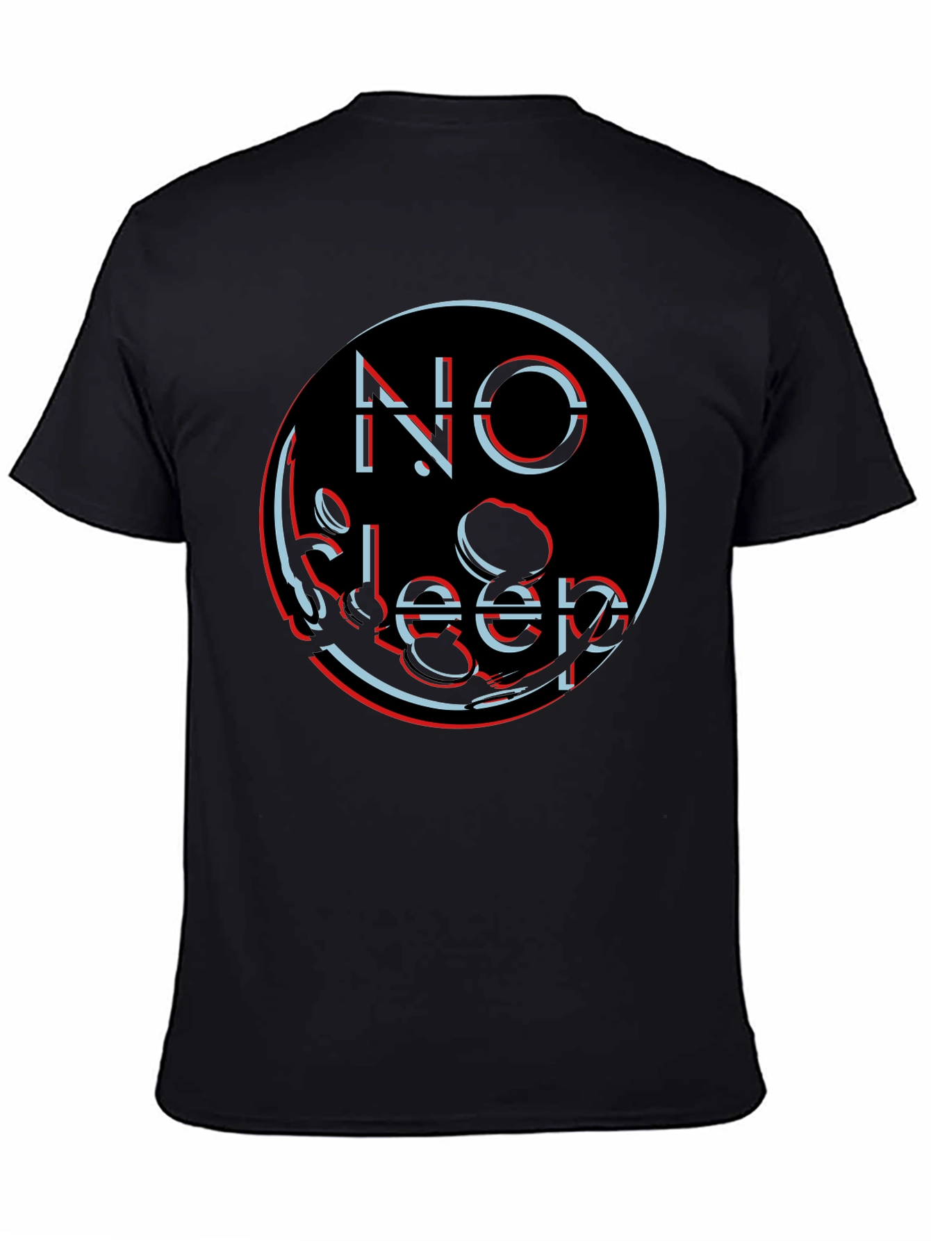 Black No Sleep Graphic Tee - Black Cotton Blend Shirt view 4