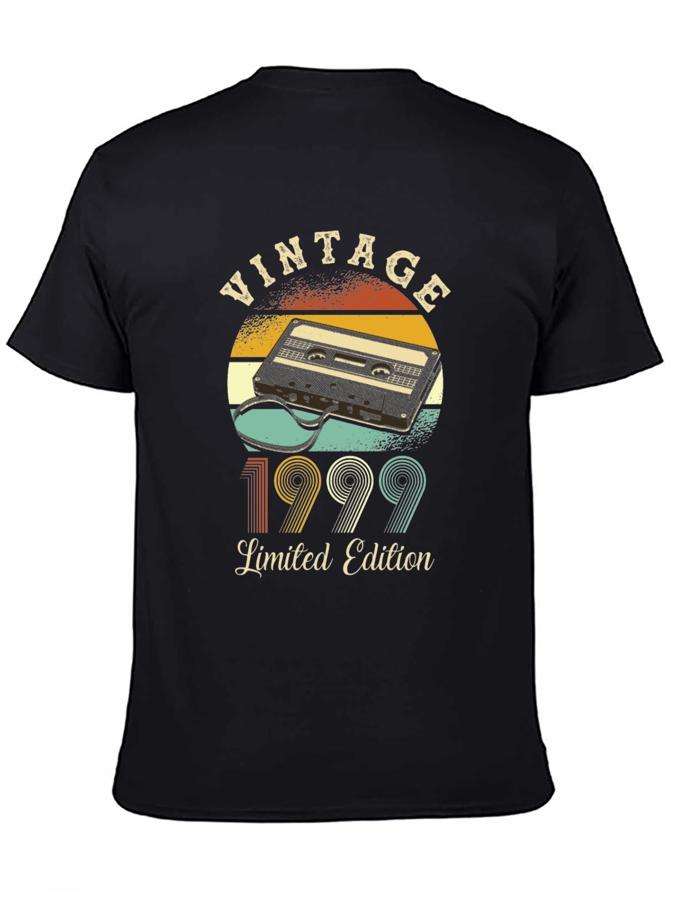 Black Vintage 1999 Limited Edition Cassette Tape T-Shirt view 4