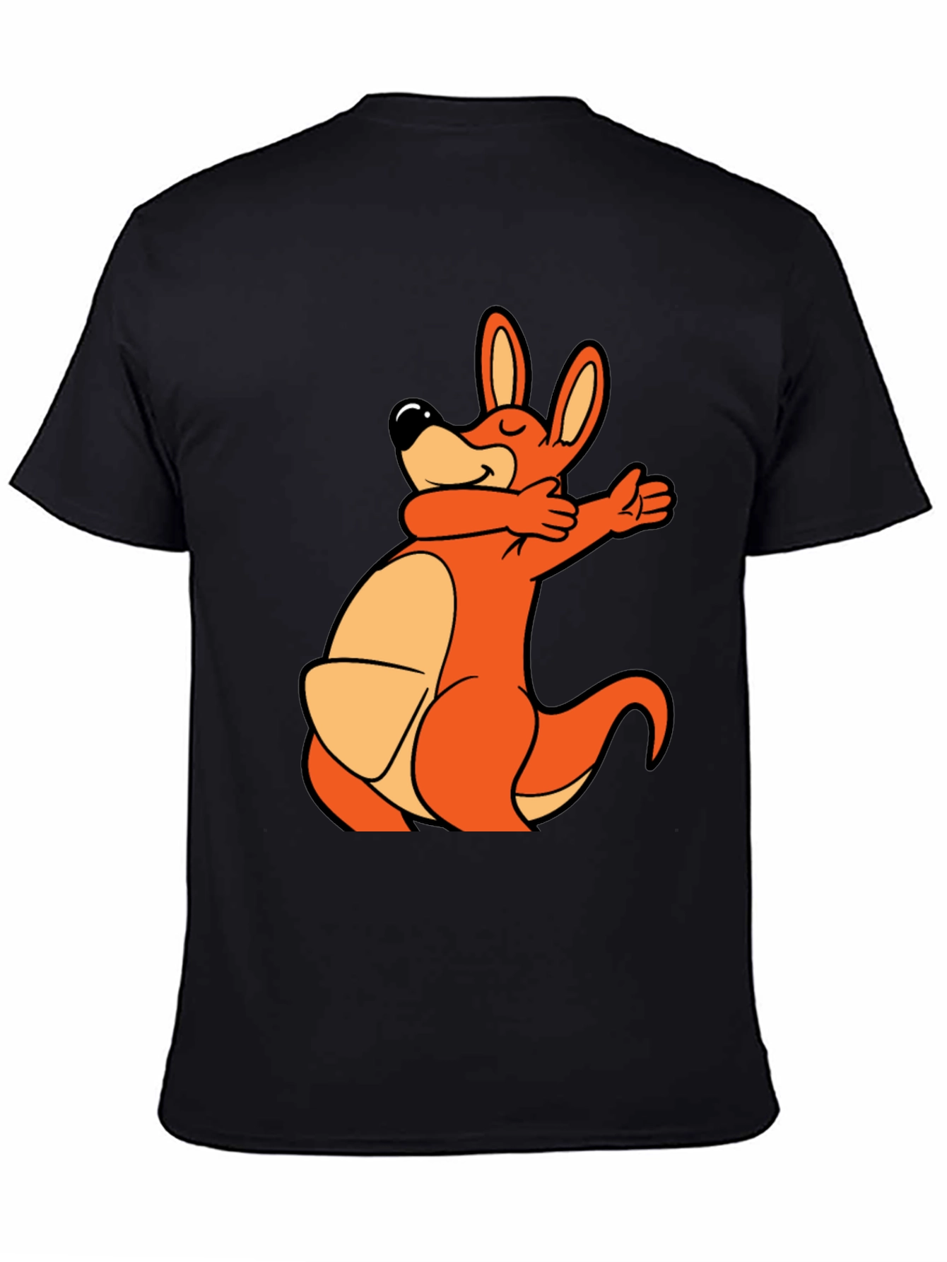 Black Dabbing Kangaroo Black T-Shirt view 4