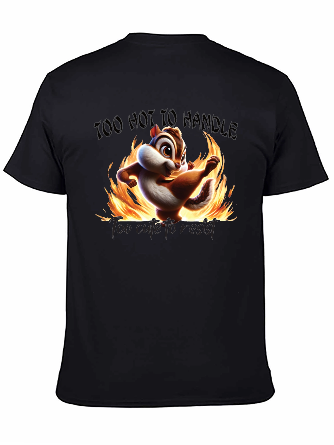 Black Too Hot To Handle Chipmunk Graphic Tee view 4
