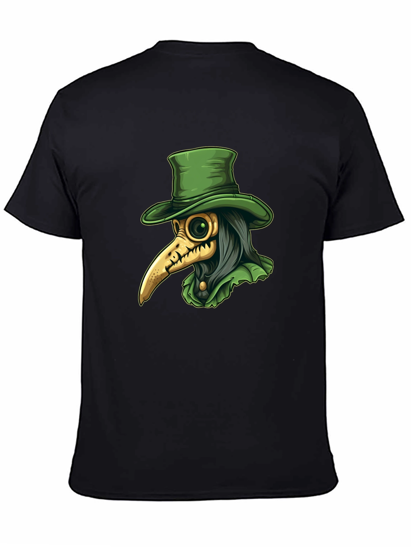 Black Plague Doctor Graphic Tee - Unique Gothic Fashion view 4