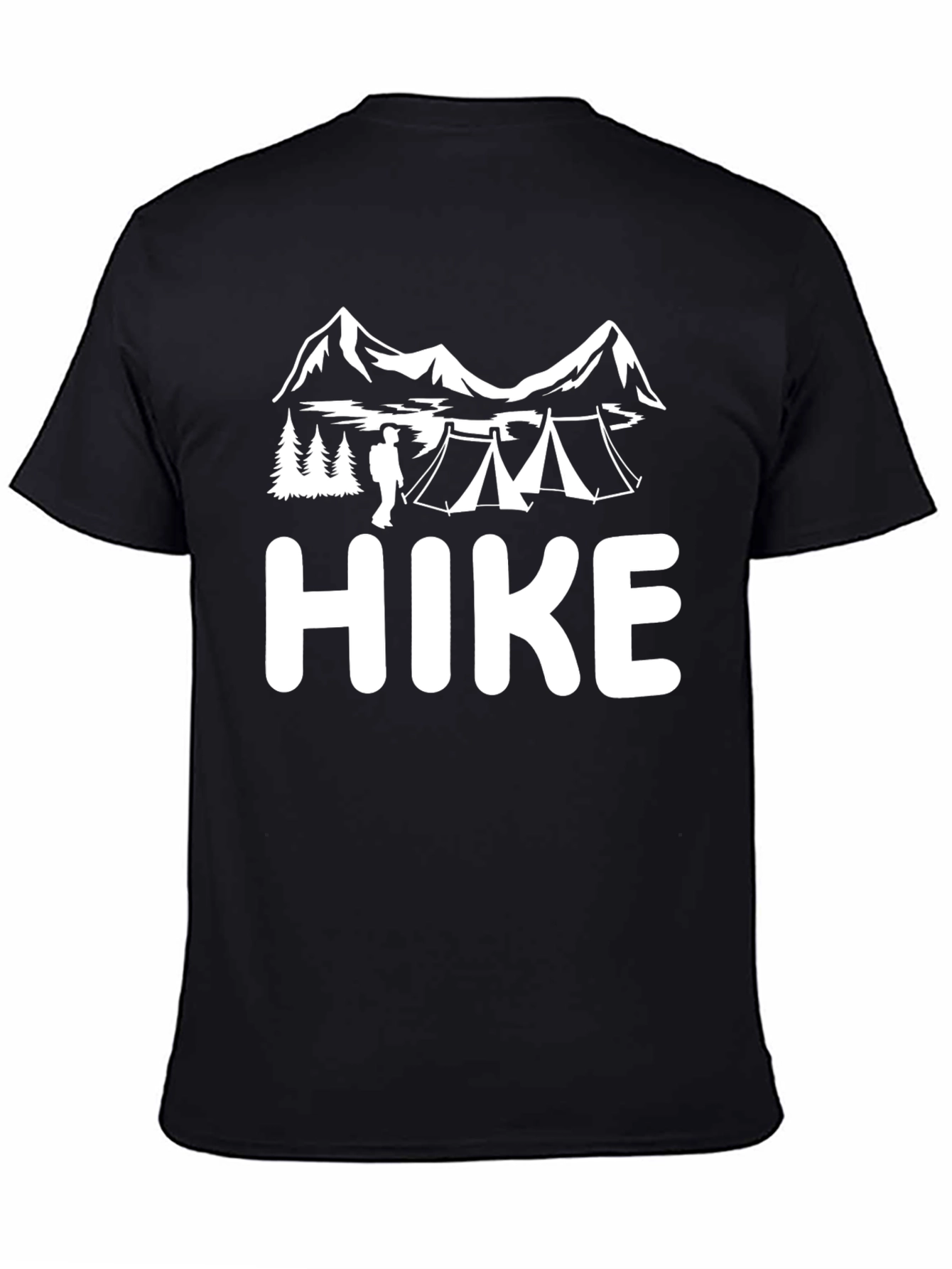 Black Hike Adventure T-Shirt - Black Cotton Tee view 4