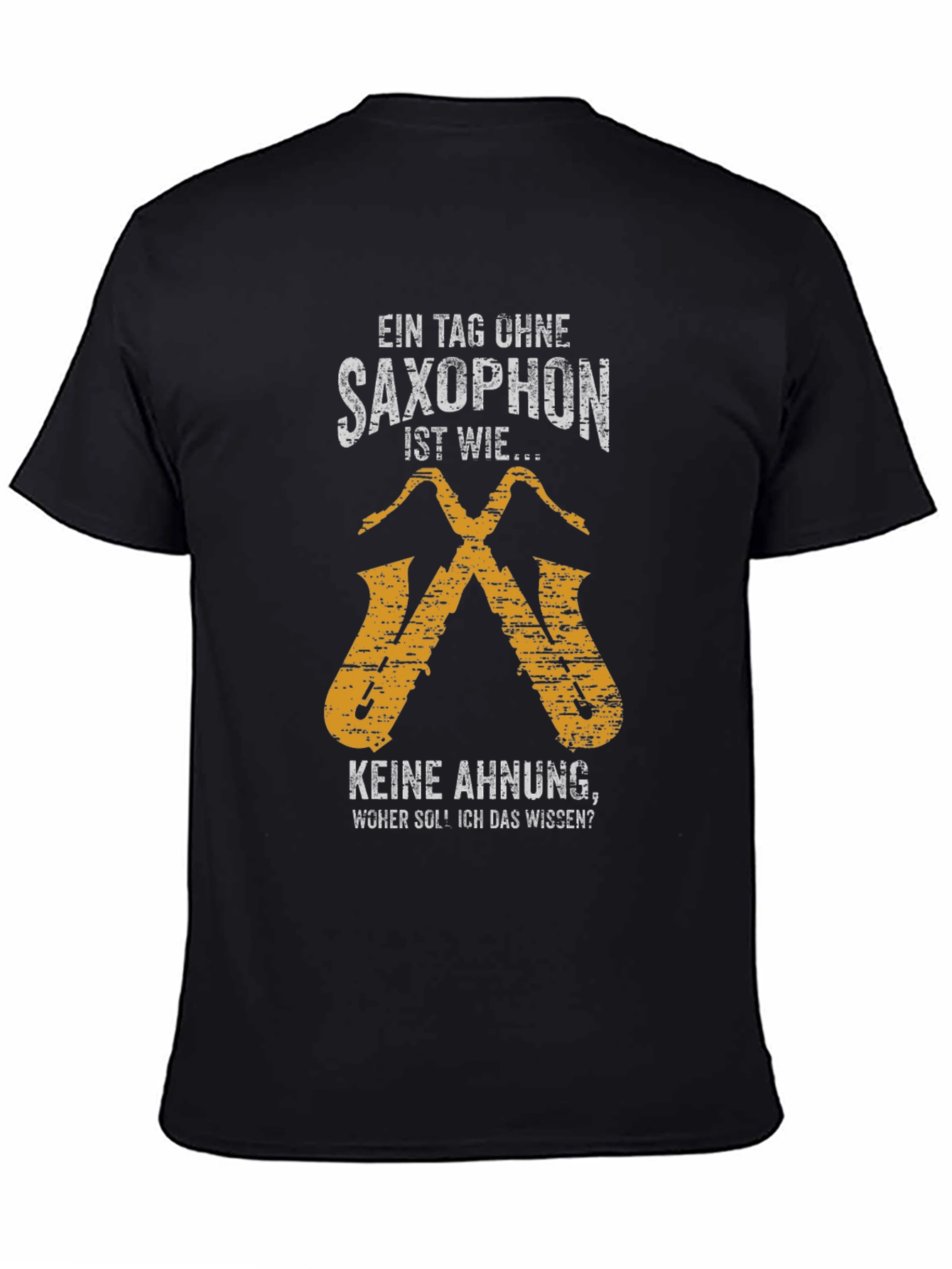 Black Saxophone T-Shirt - Funny Musician Tee view 4