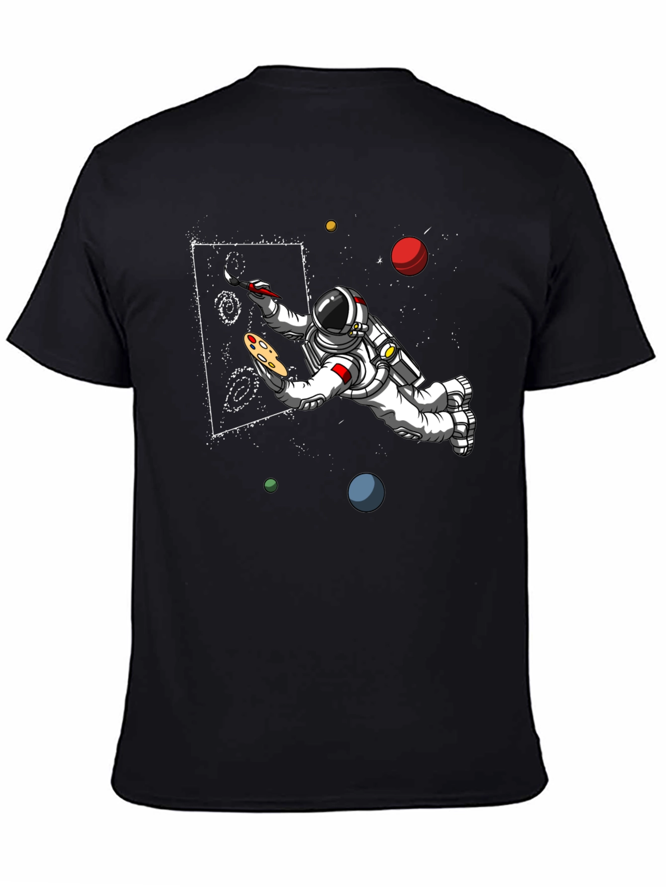 Black Astronaut Artist Graphic T-Shirt view 4